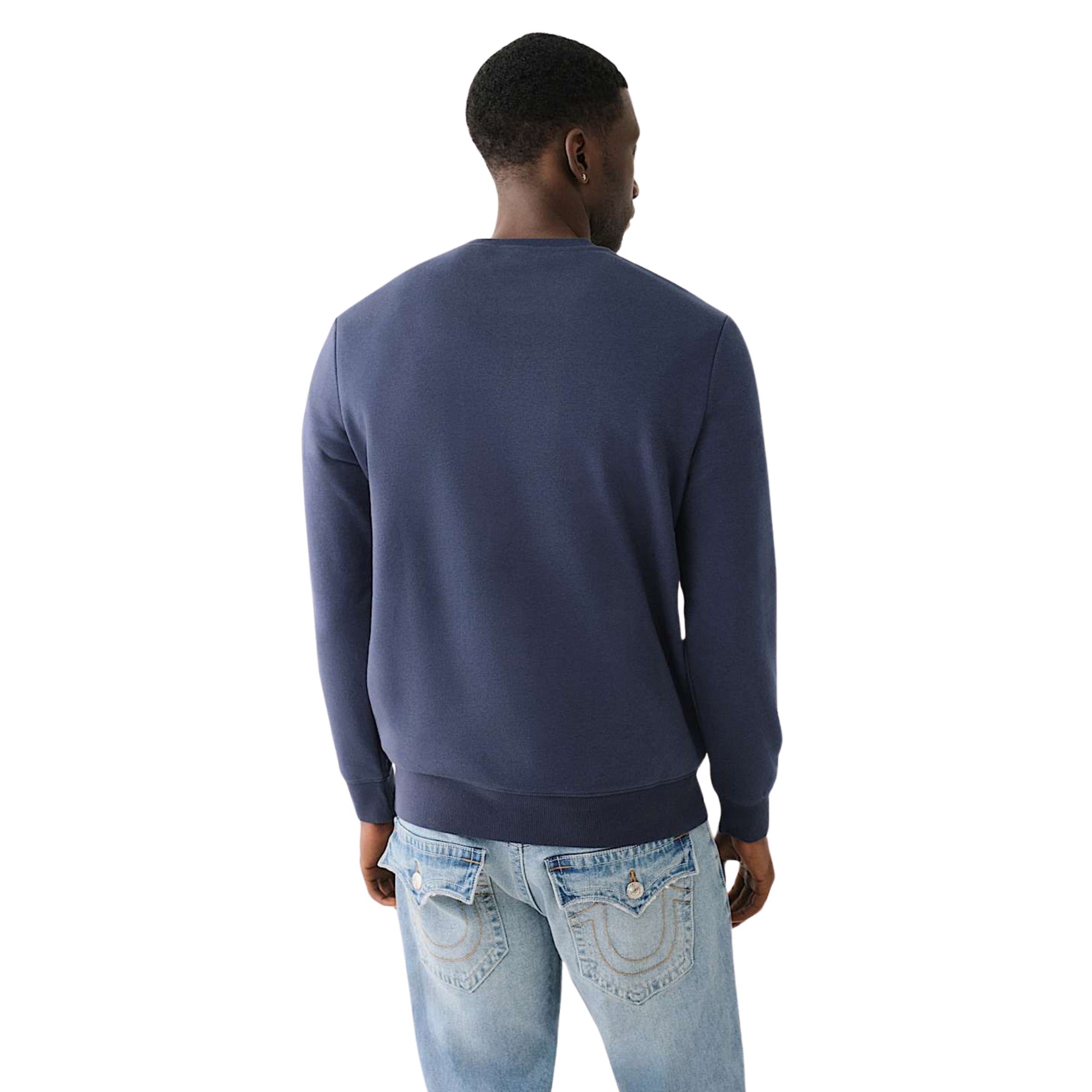 TRUE RELIGION OG LABEL CREW SWEATSHIRT DRESS BLUE