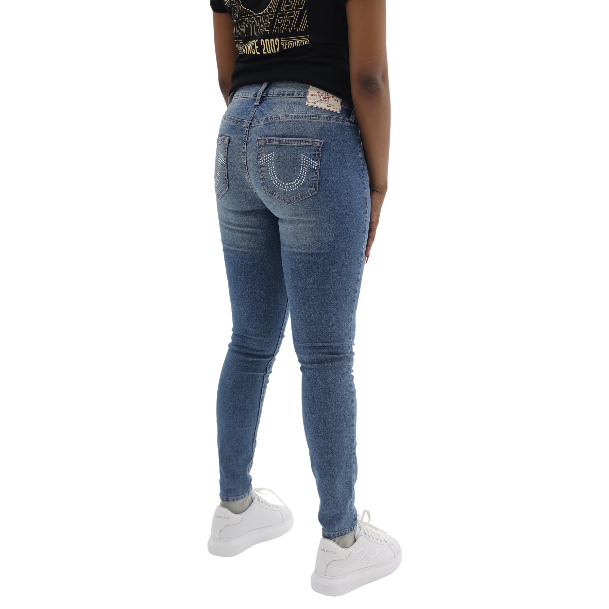 TRUE RELIGION JENNIE CRYSTAL SN MR SKINNY MEDIUM WINTRY WASH