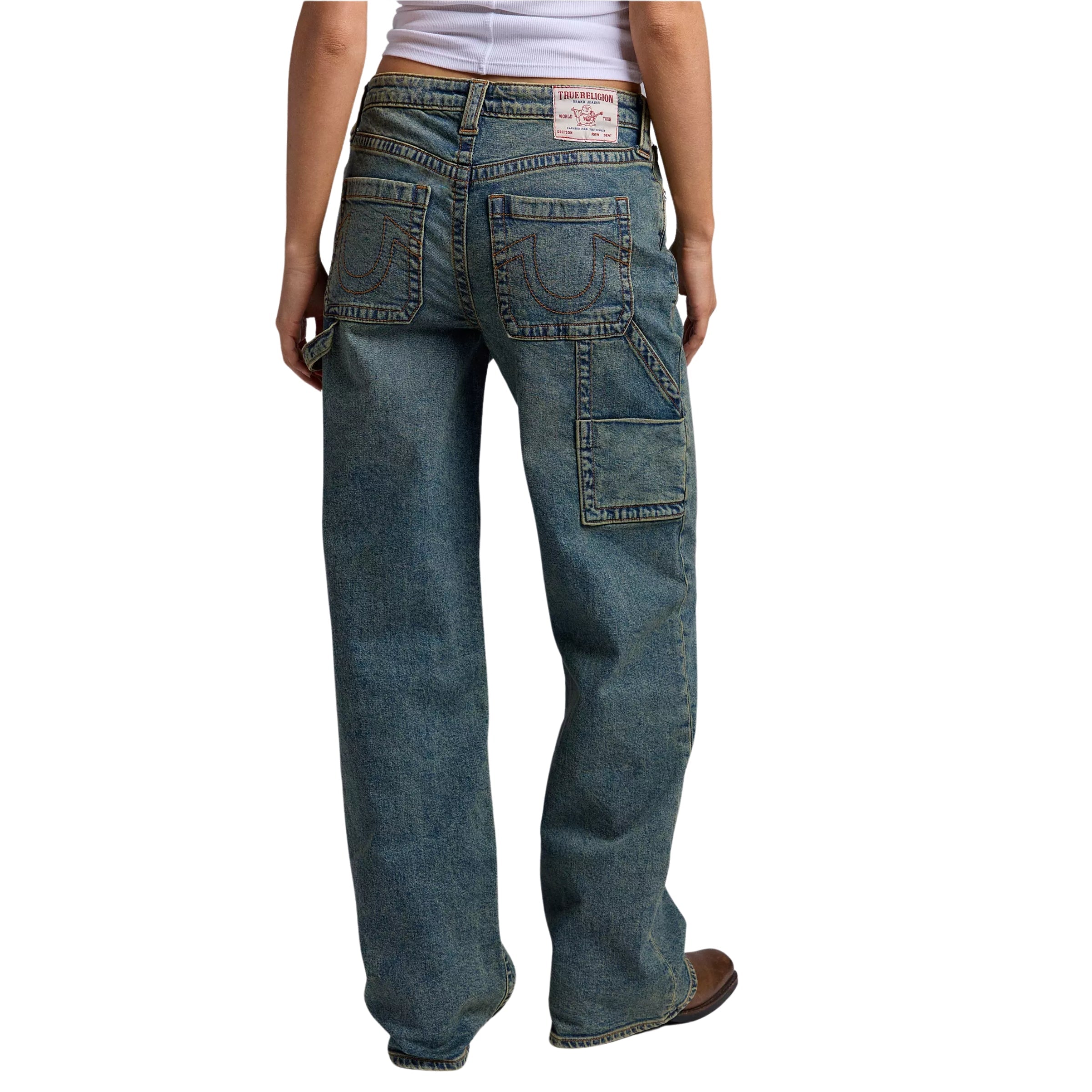 TRUE RELIGION JEAN CARPENTER LEILA HR WIDE LEG EVANGELINE