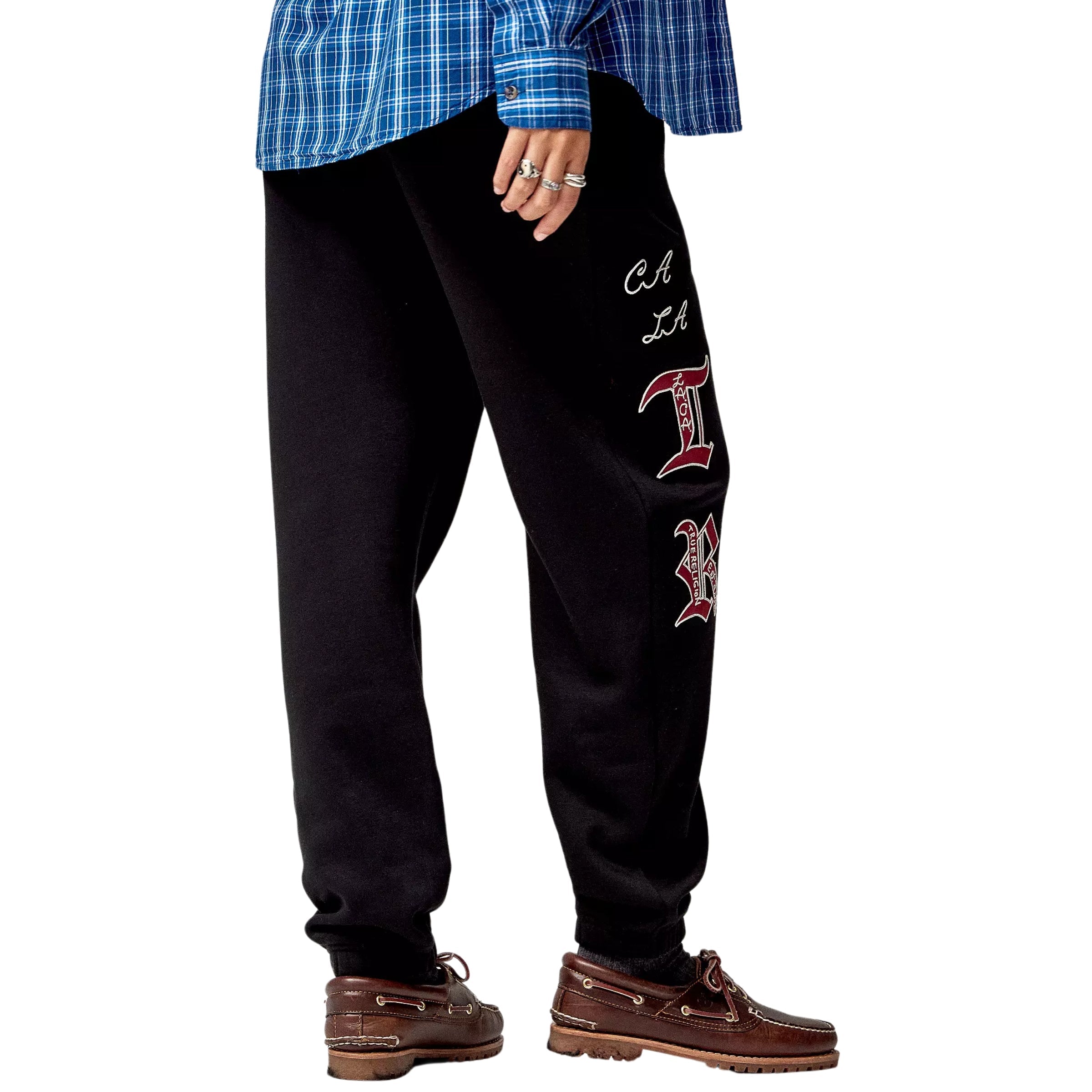 TRUE RELIGION BRANDED BOYFRIEND JOGGER JET BLACK