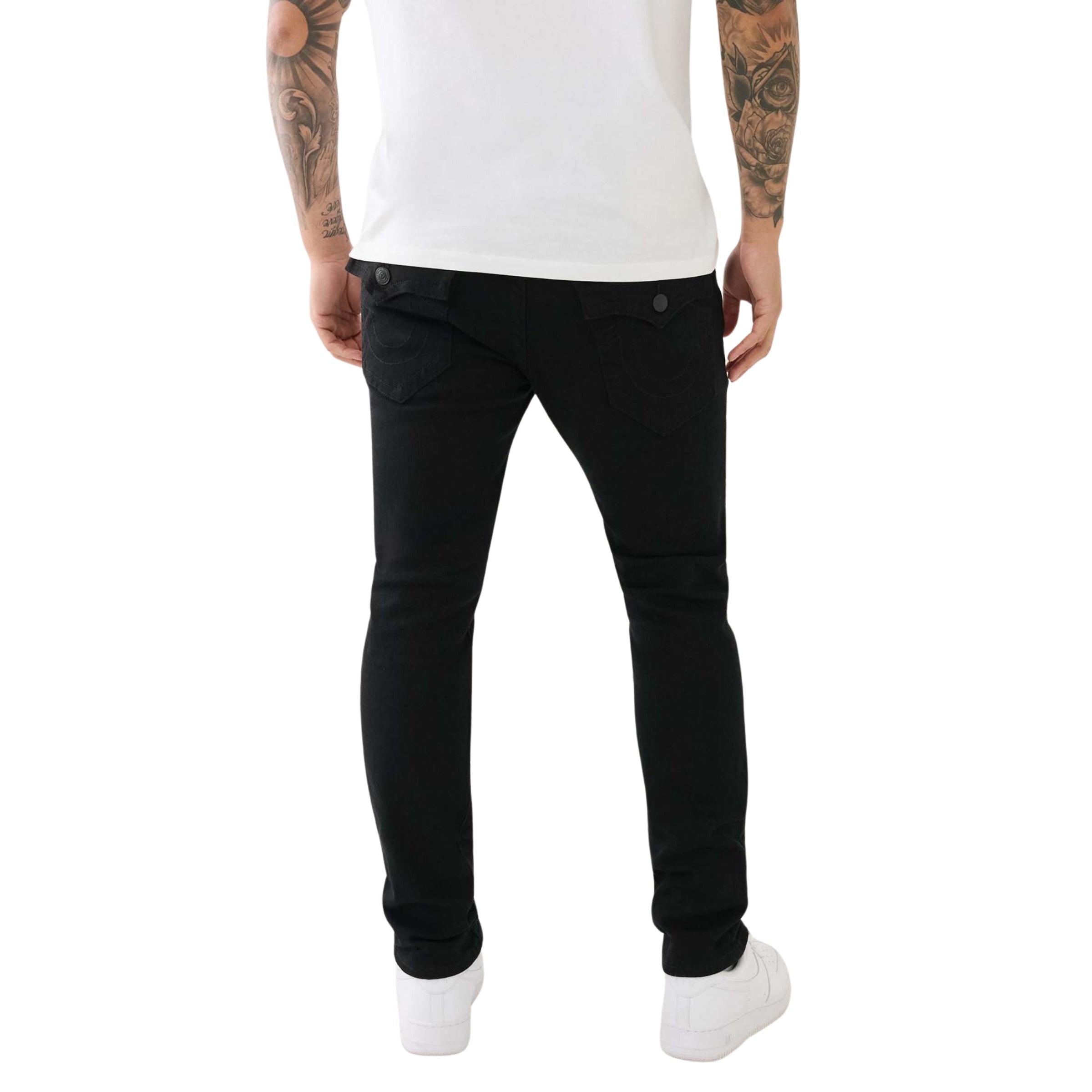 TRUE RELIGION JEANS ROCCO FLAP SN 32 INSEAM 2SB BODY RINSE BLACK