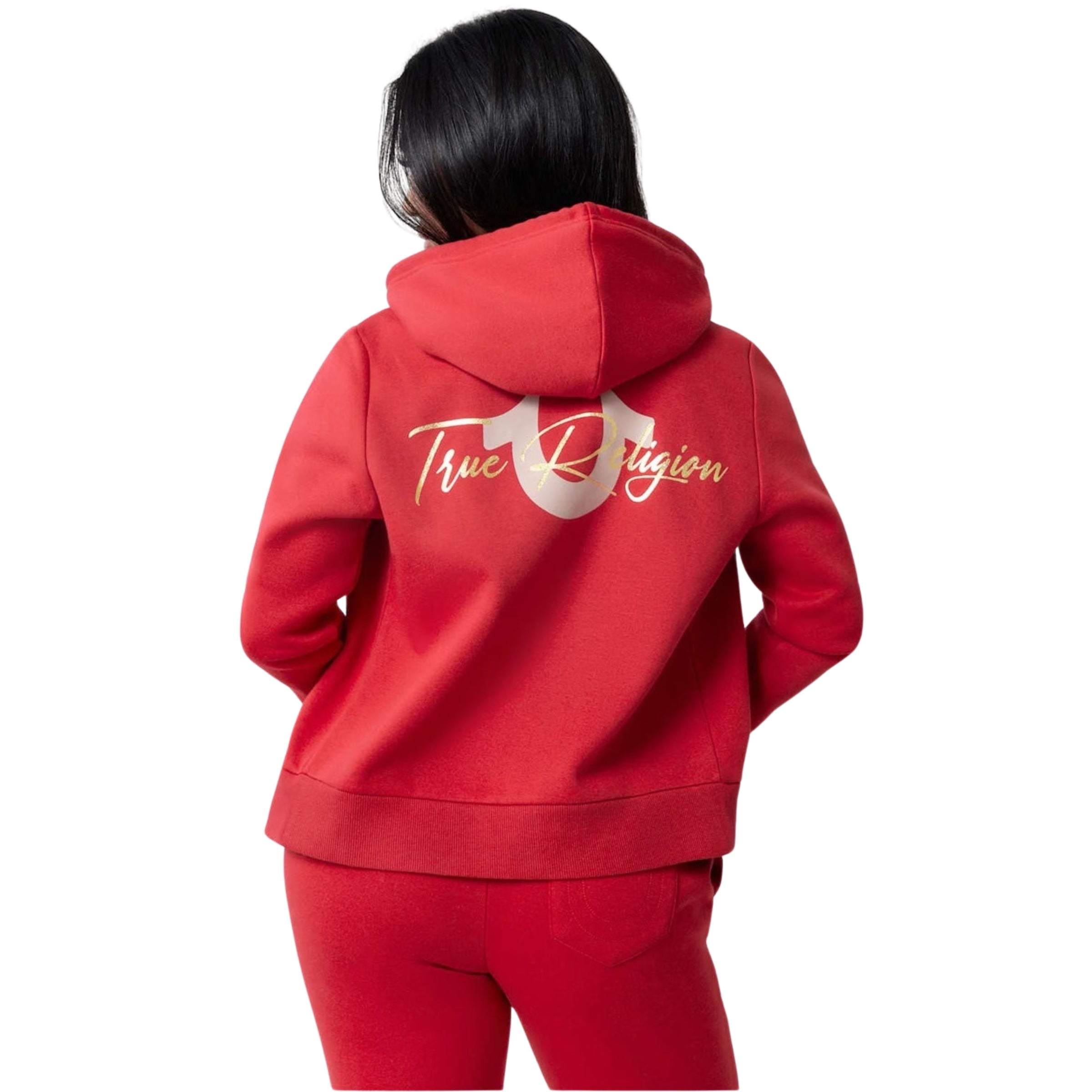 TRUE RELIGION FOIL HS ZIP HOODIE JESTER RED