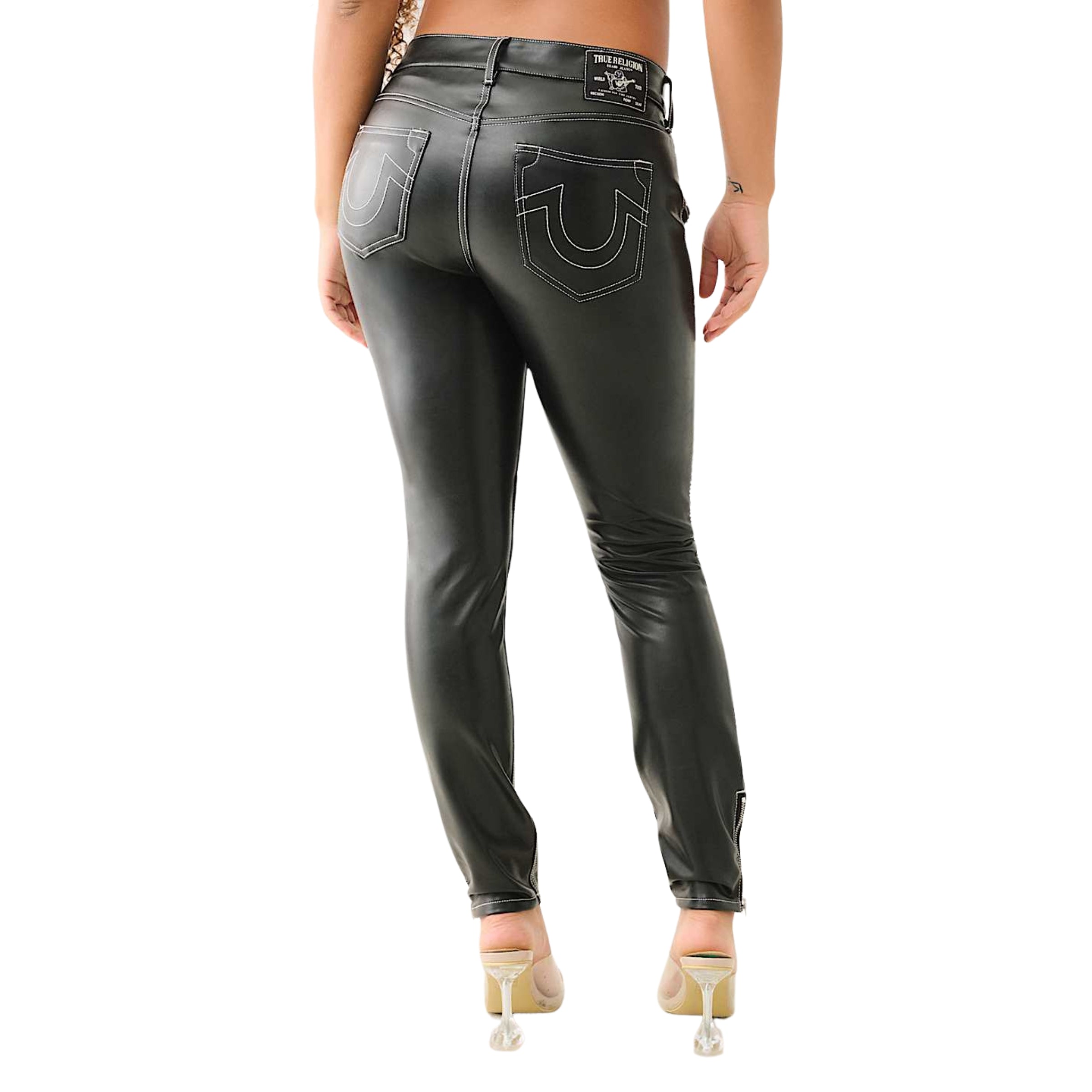 TRUE RELIGION MOTO PU JENNIE MR SKINNY BLACK