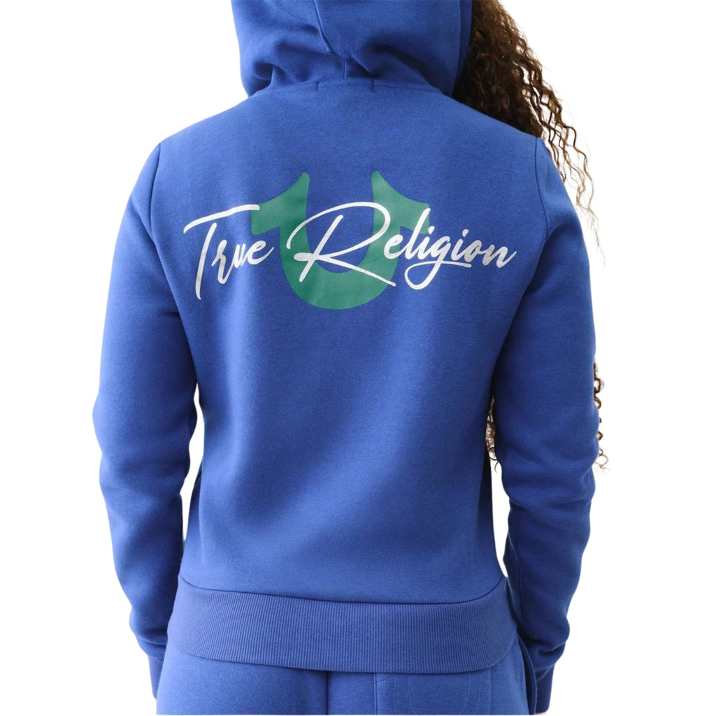TRUE RELIGION FOIL HS ZIP HOODIE SODALITE BLUE