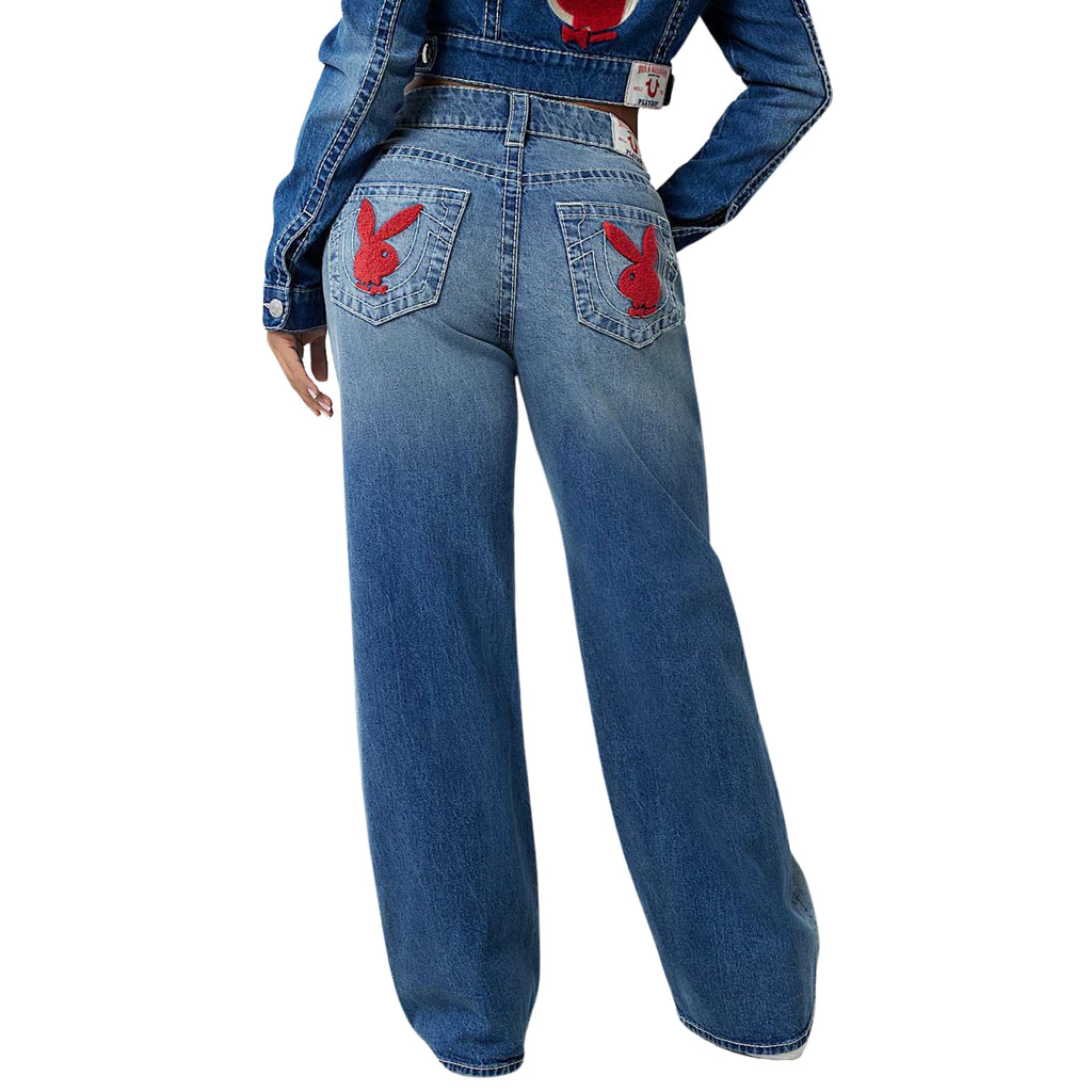 TRUE RELIGION TR X PB BIG T BOBBI BAGGY JEAN MEDIUM WASH