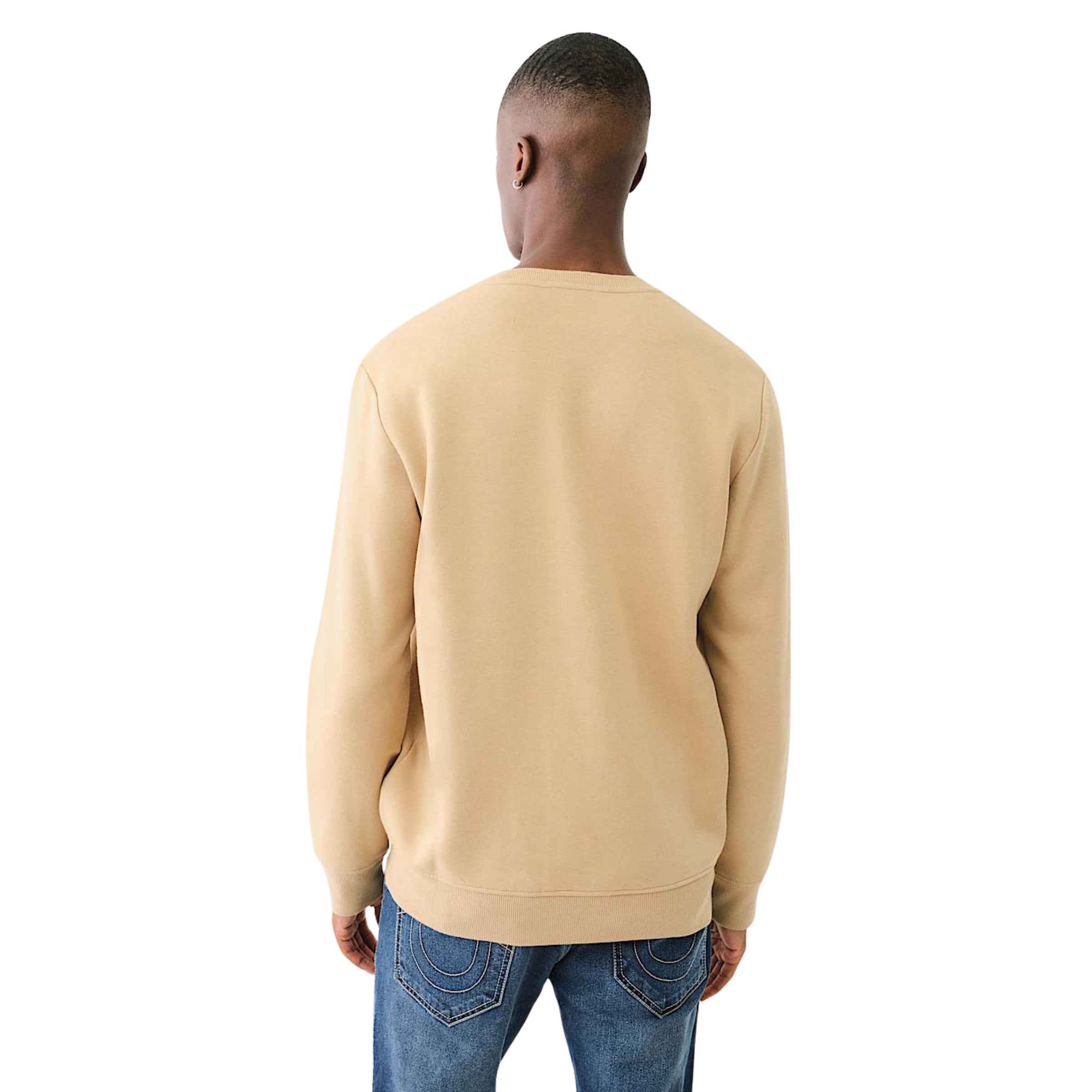 TRUE RELIGION EMBOSSED ARCH SWEATSHIRT TRAVERTINE