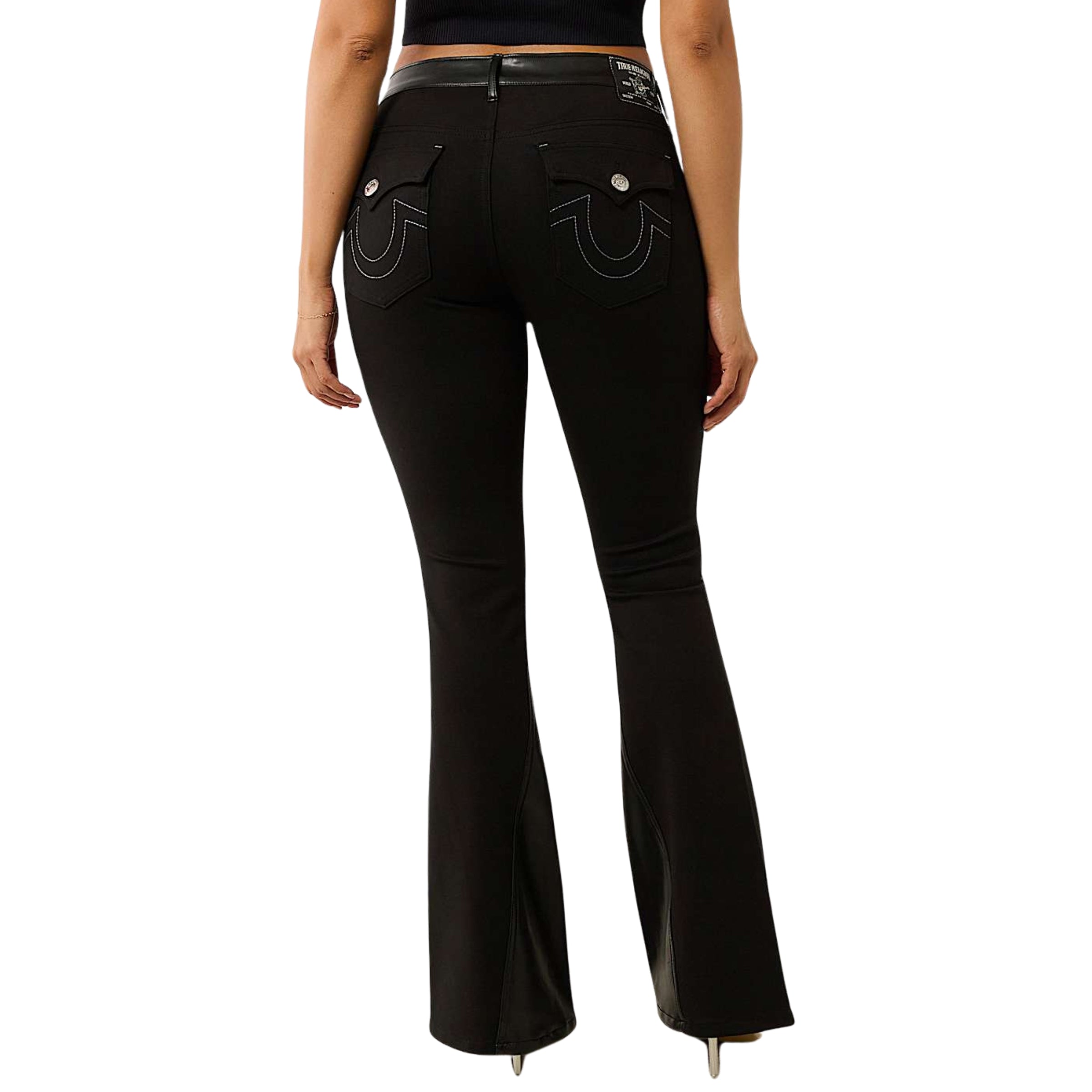 TRUE RELIGION PU PONTE JOEY MR FLARE BLACK