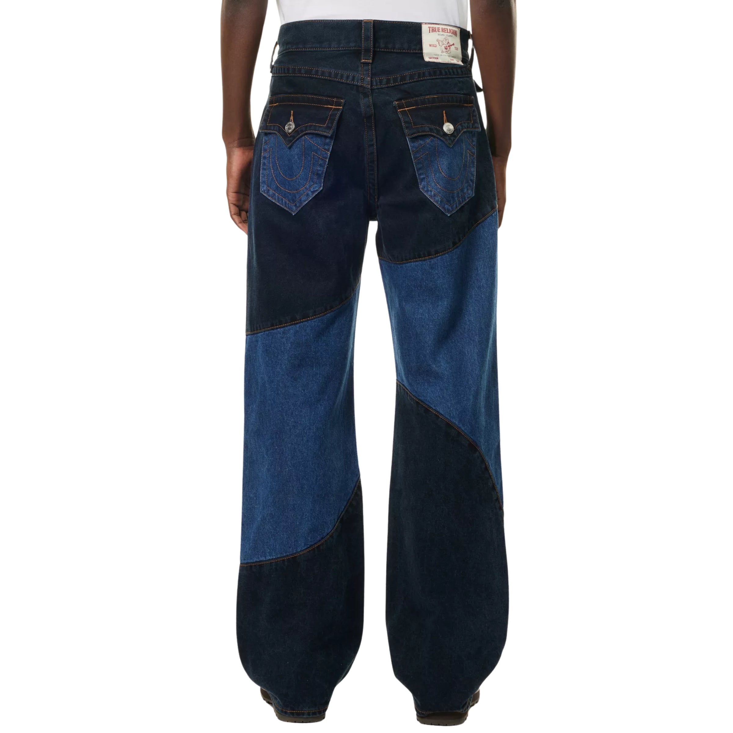 TRUE RELIGION JEANS CURVE SEAM VINNY FLAP SN RIDE MEDIUM WASH