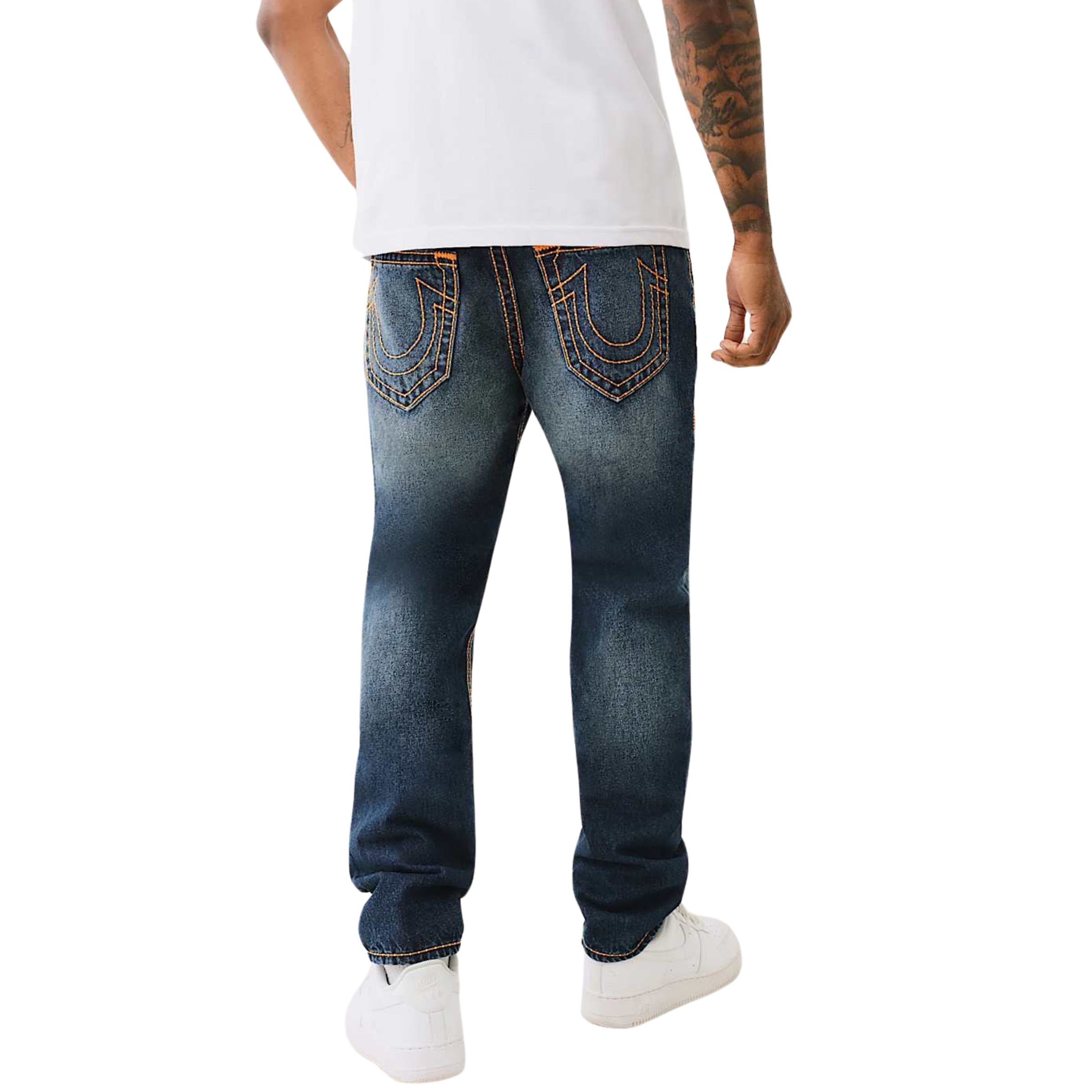 TRUE RELIGION JEANS ROCCO NF PIKSTITCH 32IN TRAVIS DARK WASH