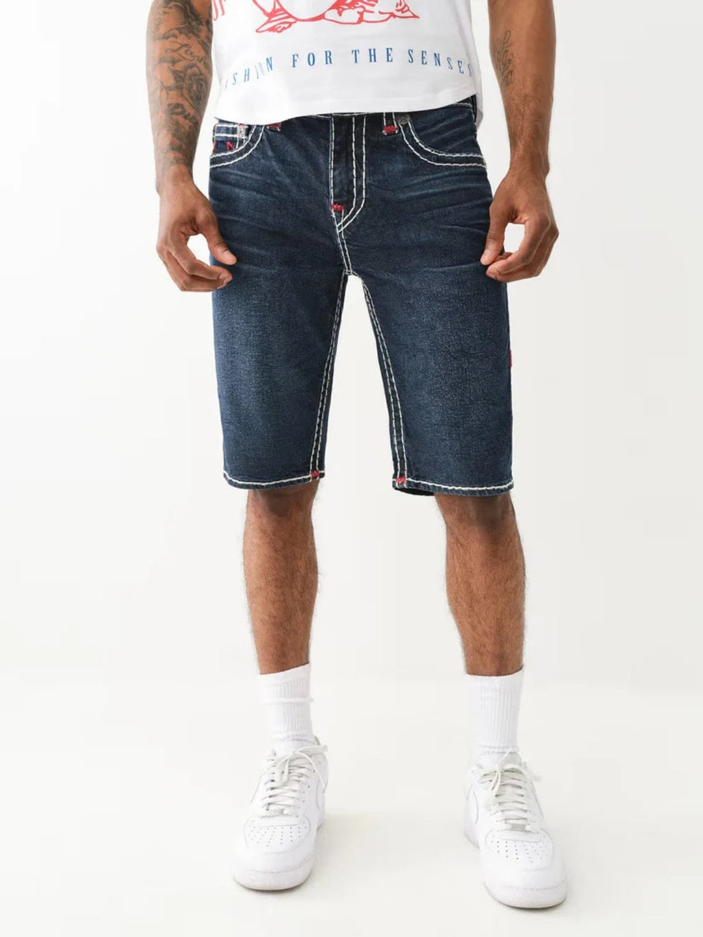 True Religion Ricky Shorts Super T Dark Wash