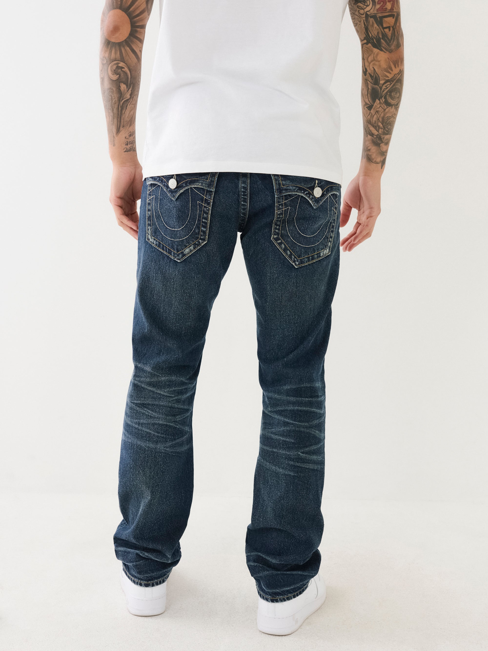 True Religion Ricky Champlain Rips Dark Wash