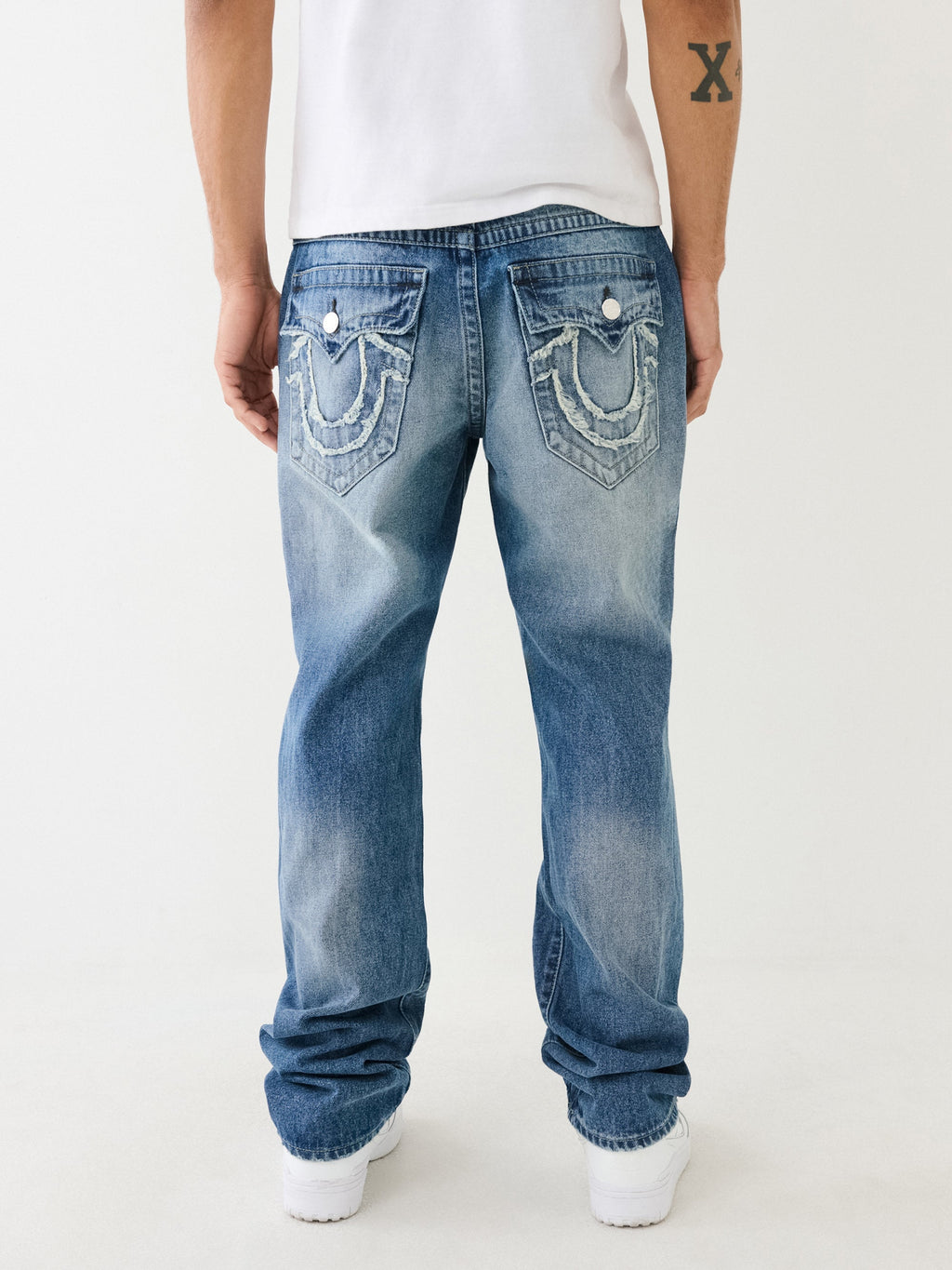 True Religion Ricky Jeans Raw Edge Cephus Medium Wash