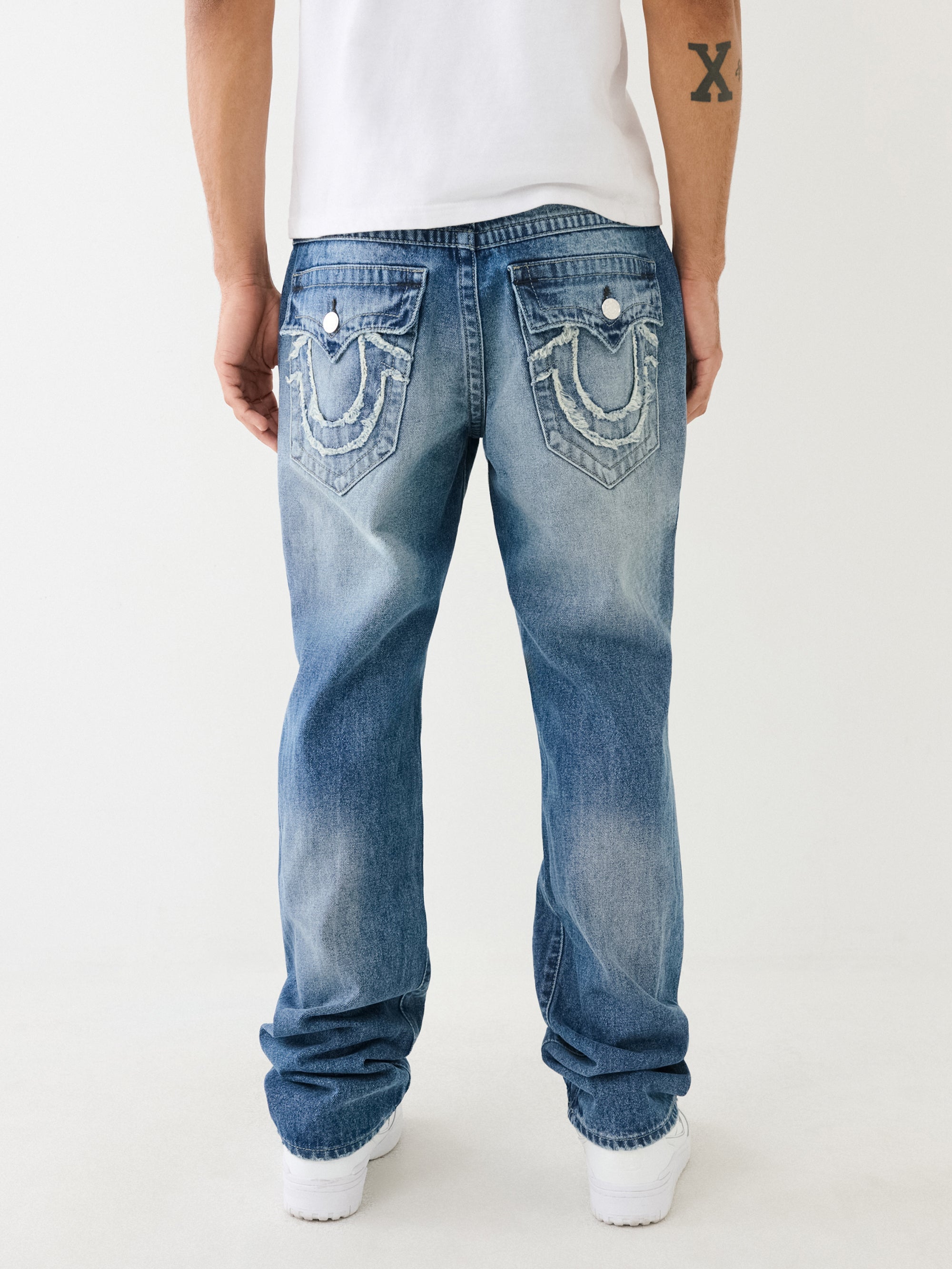 True Religion Ricky Jeans Raw Edge Cephus Medium Wash