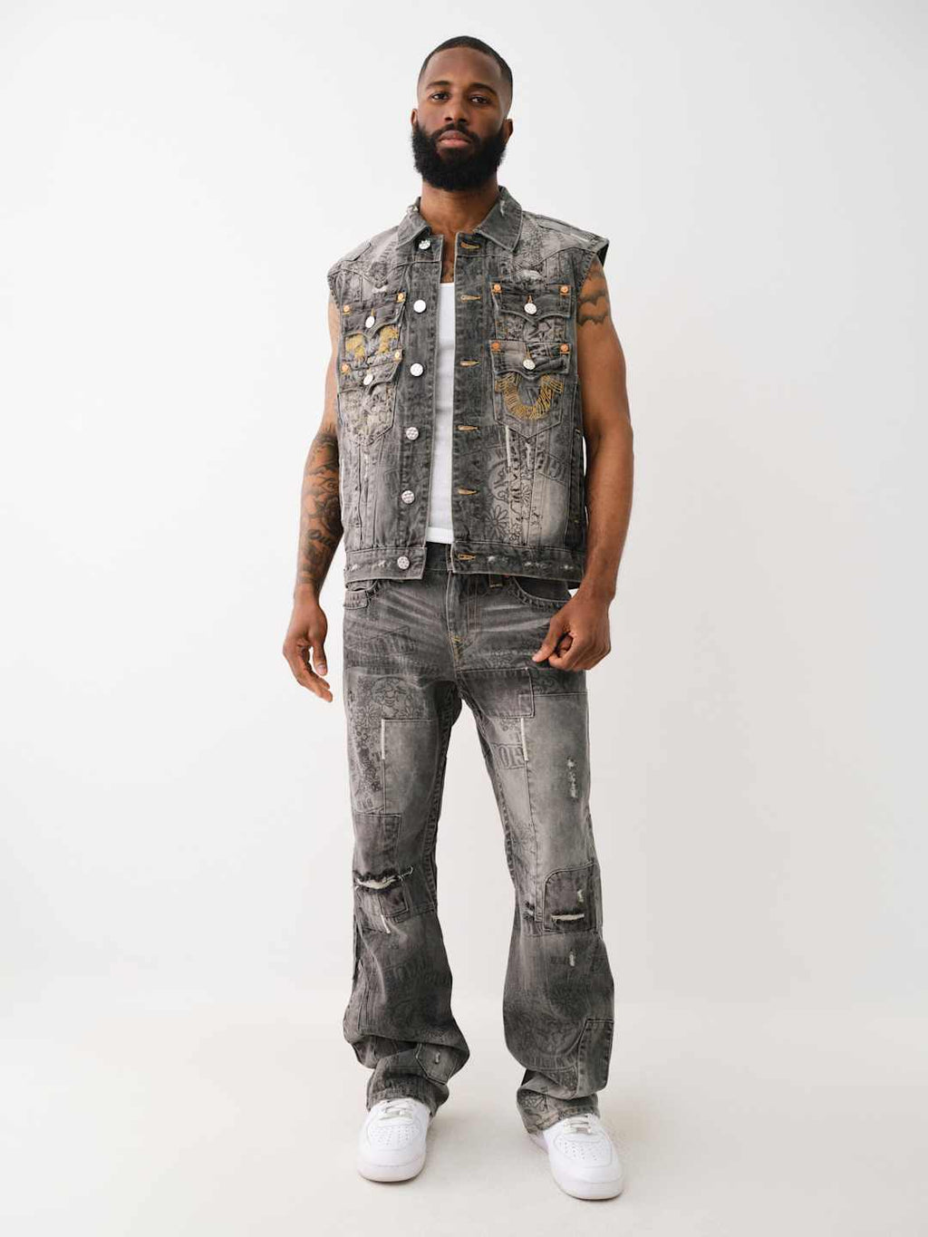 True Religion Joey Jeans Denim Stack Harmonium Grey Wash