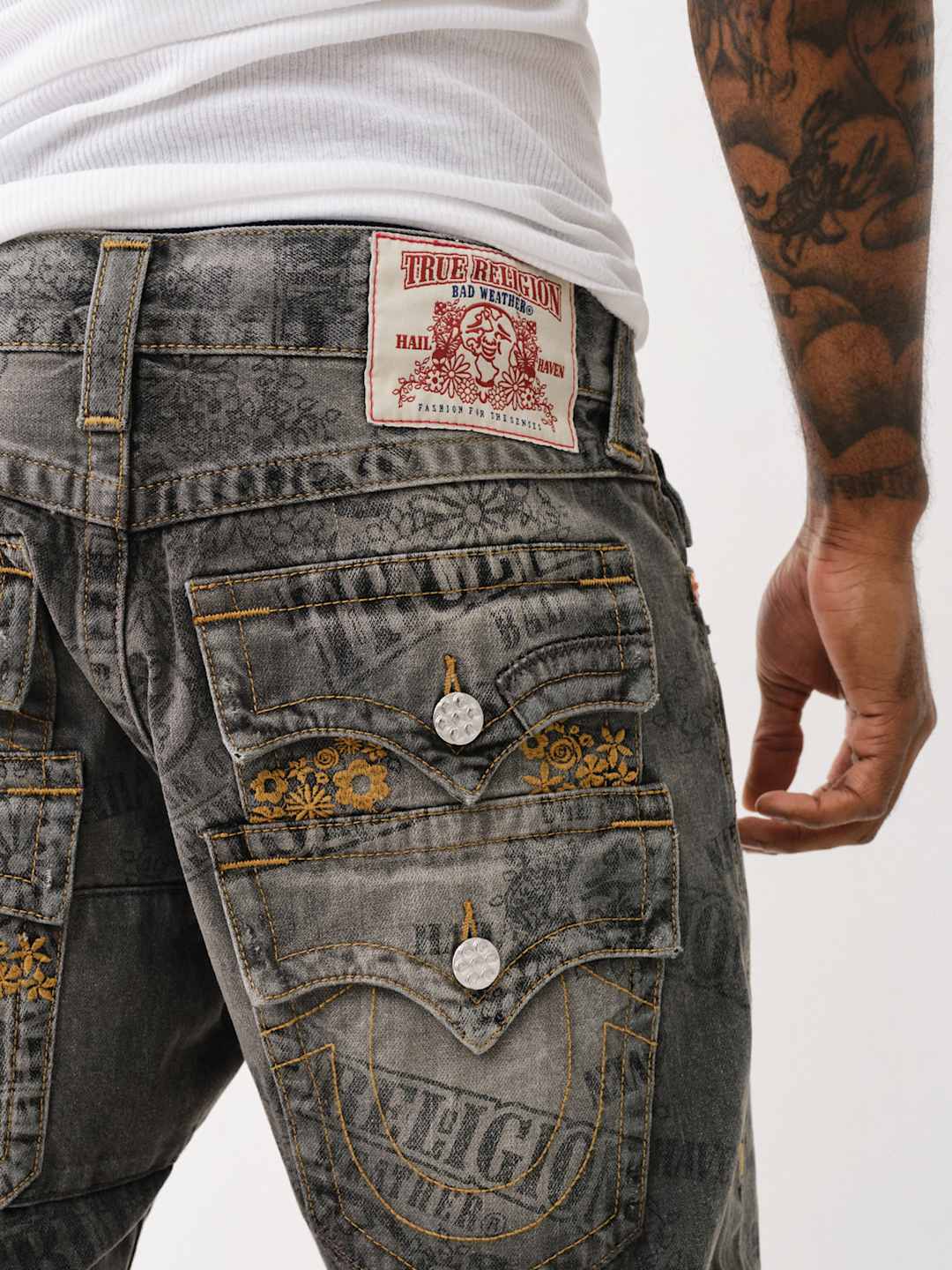 True Religion Joey Jeans Denim Stack Harmonium Grey Wash