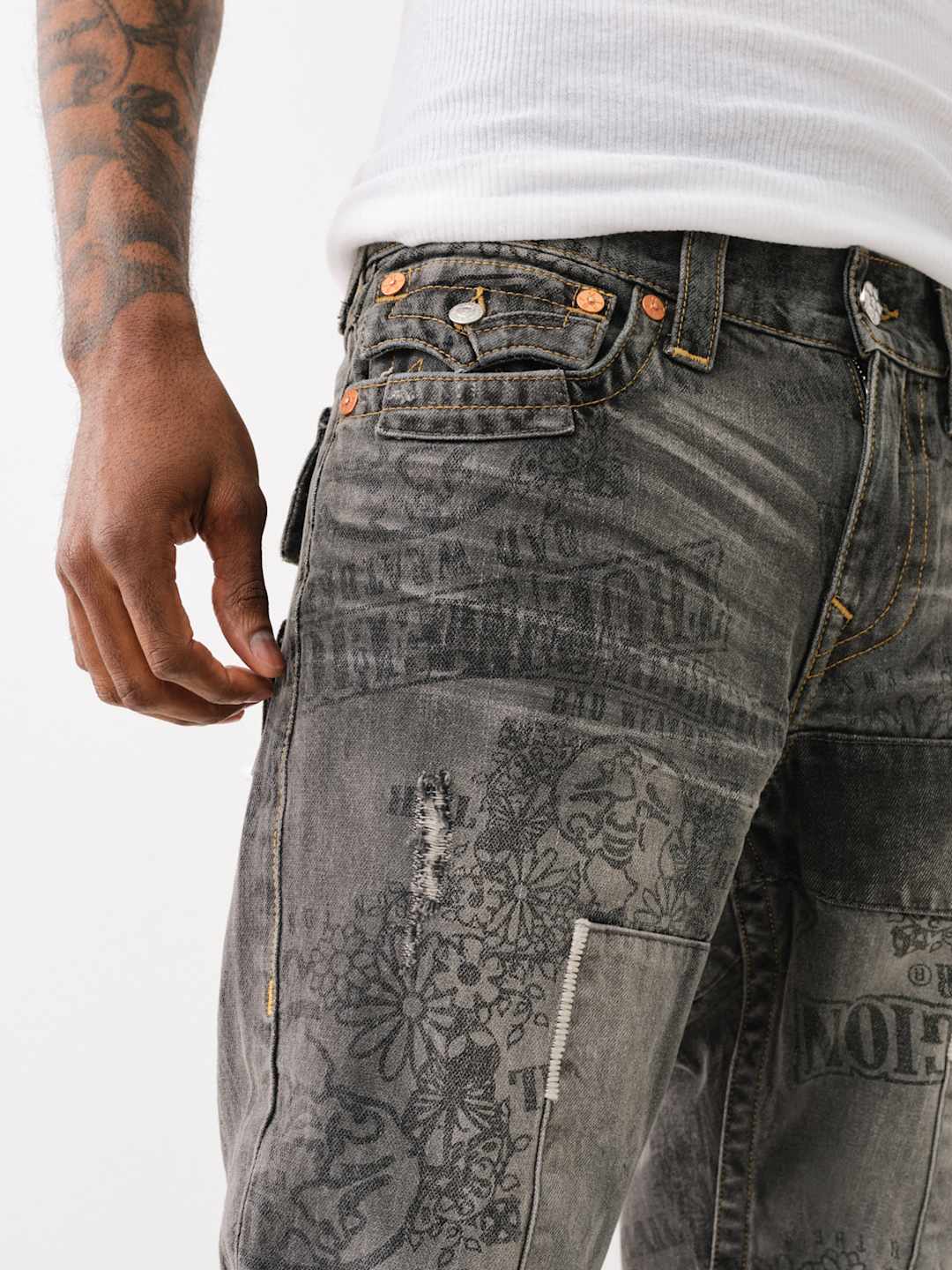 True Religion Joey Jeans Denim Stack Harmonium Grey Wash