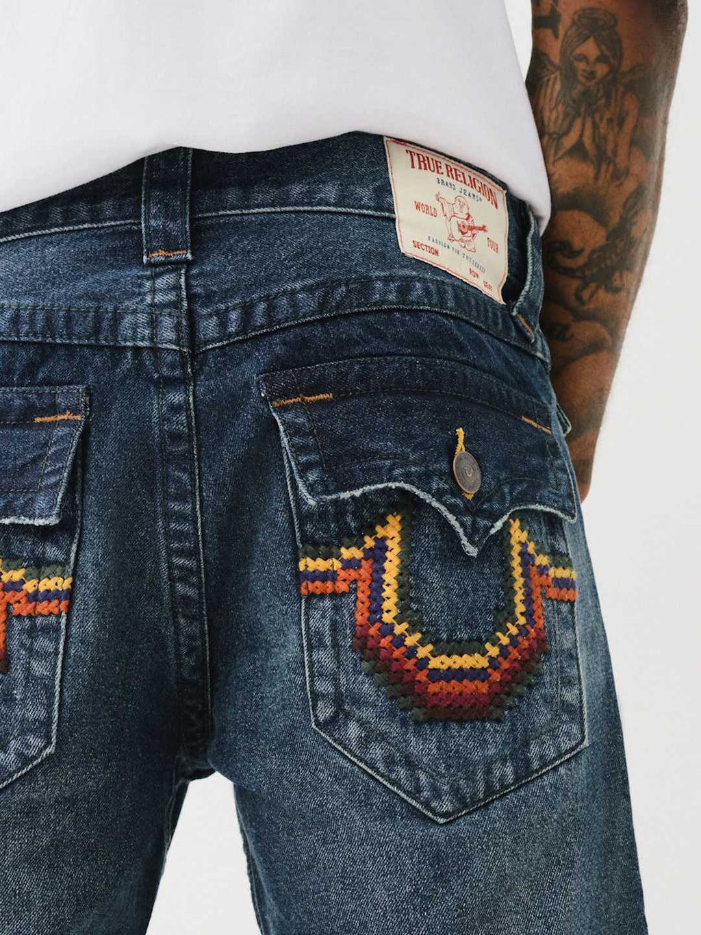 True Religion Ricky Jeans Cross Stitch Dark Wash