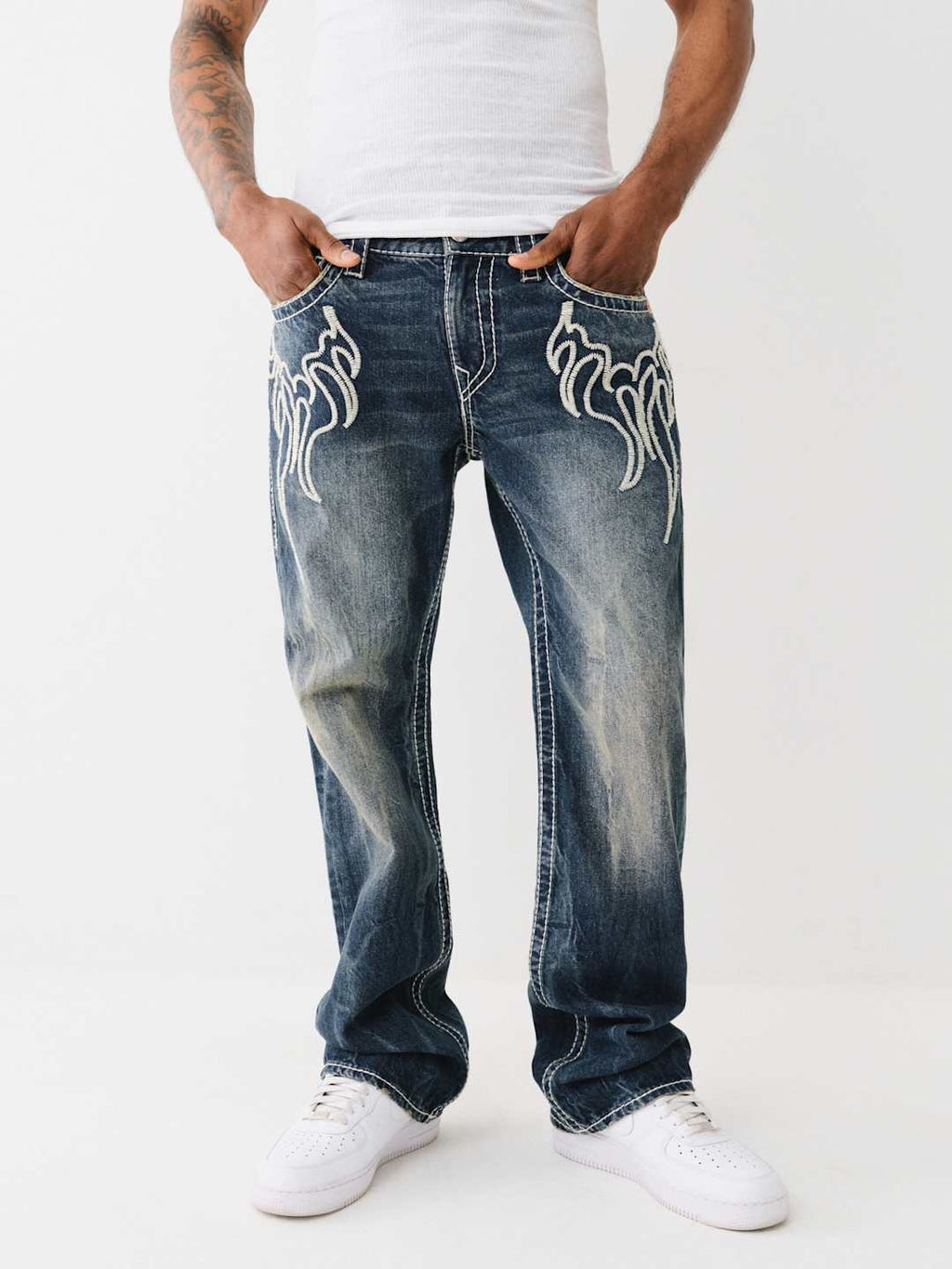 True Religion Billy Jeans Flame Jingled Dark Wash