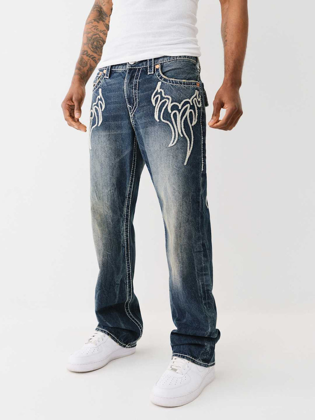 True Religion Billy Jeans Flame Jingled Dark Wash