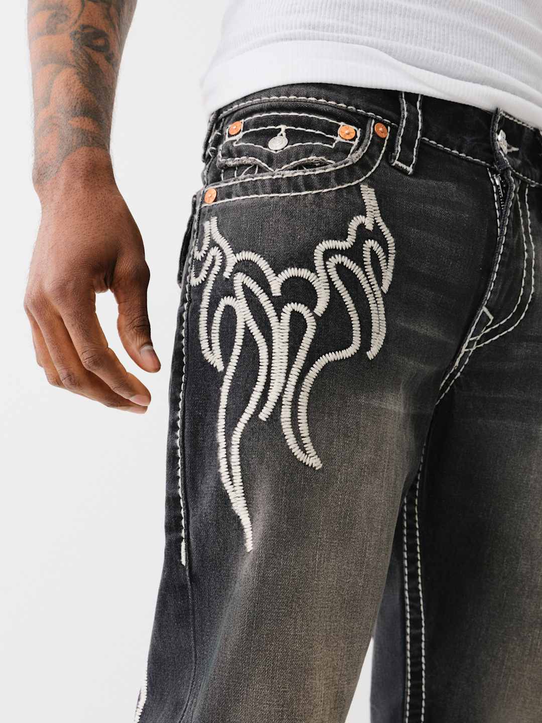 True Religion Billy Jeans Flame Minder Black Wash