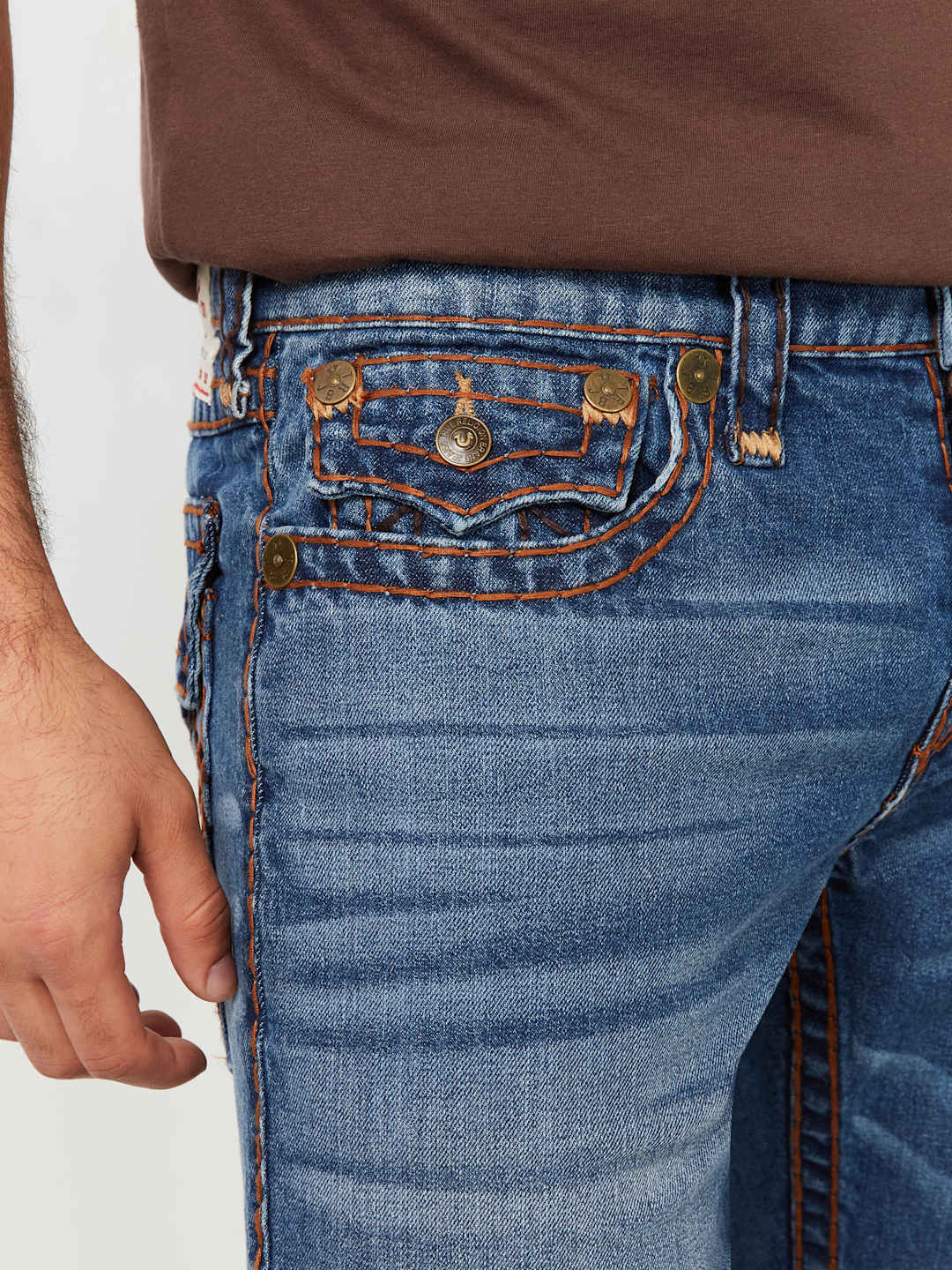 True Religion Ricky Jeans Super T Heathland Rips Medium Wash