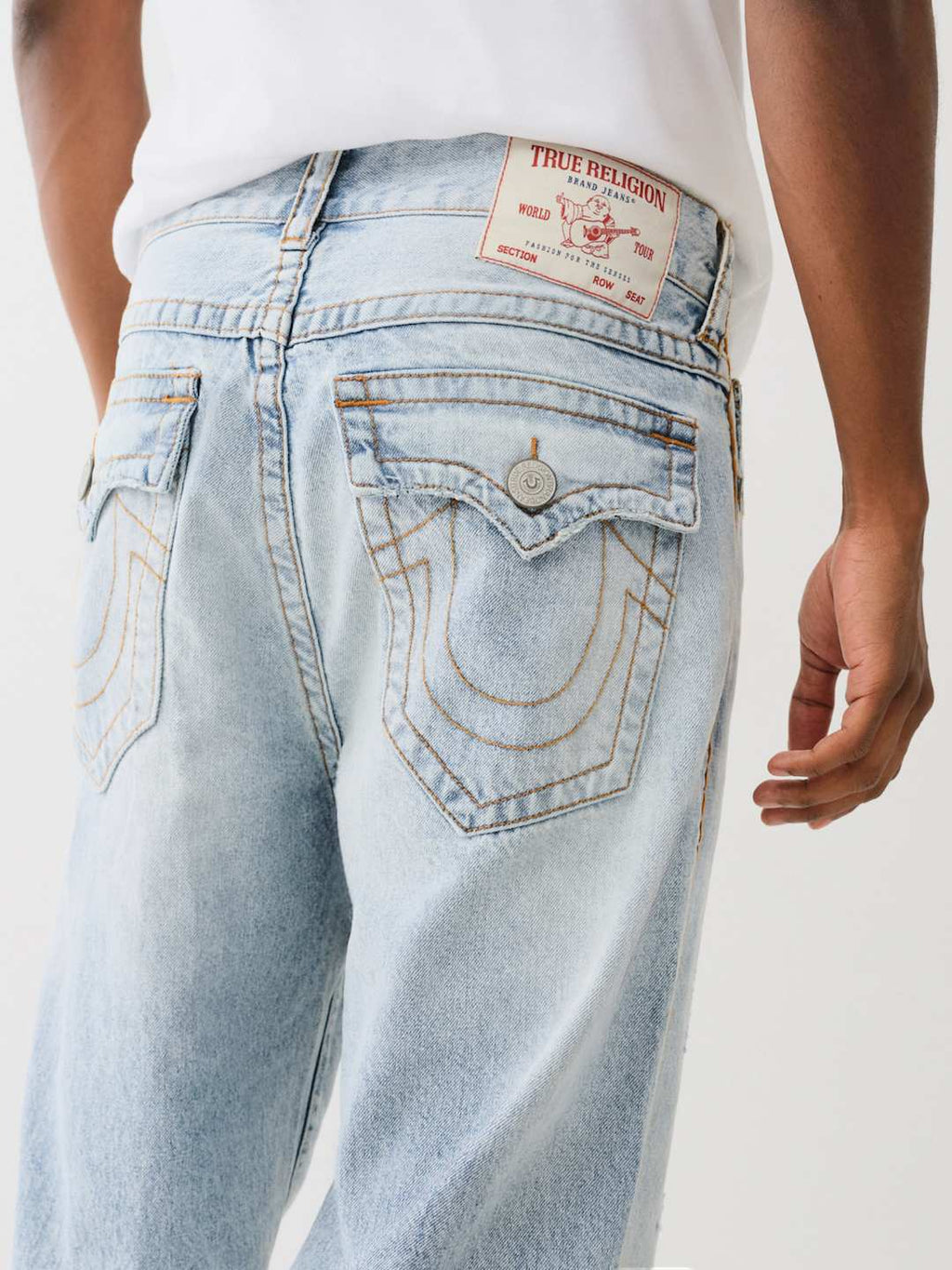 True Religion Vinny Jeans Sideseam Gene Rips Light Wash