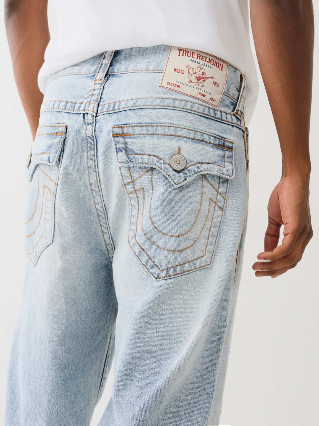 True Religion Vinny Jeans Sideseam Gene Rips Light Wash