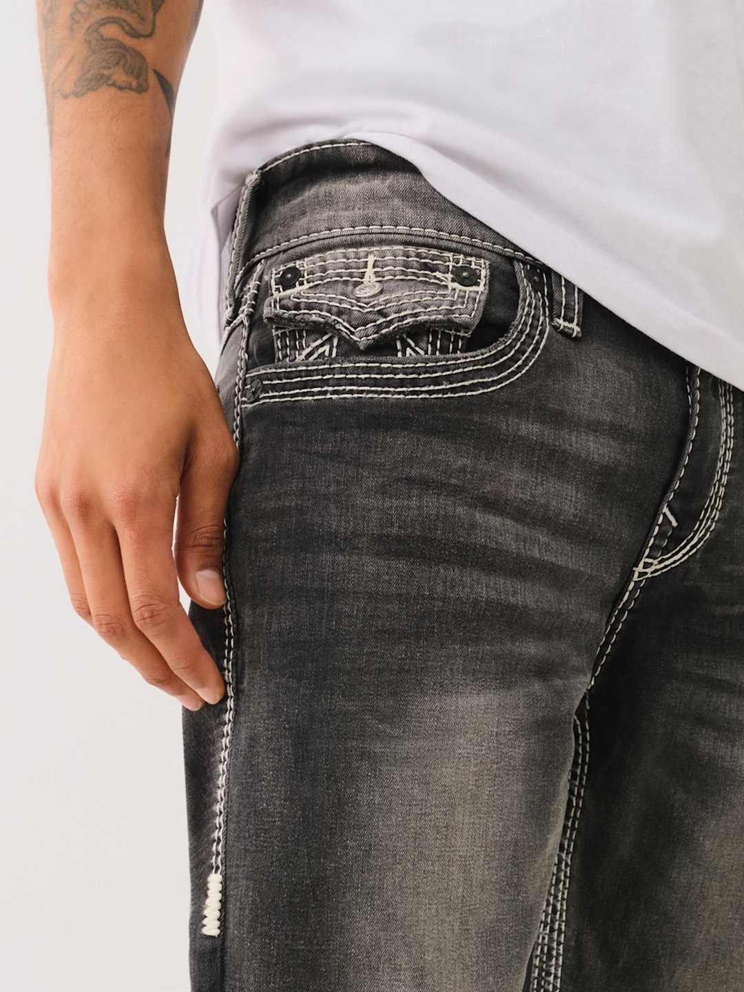 True Religion Ricky Jeans Biig Qt Flap Space Grey Wash