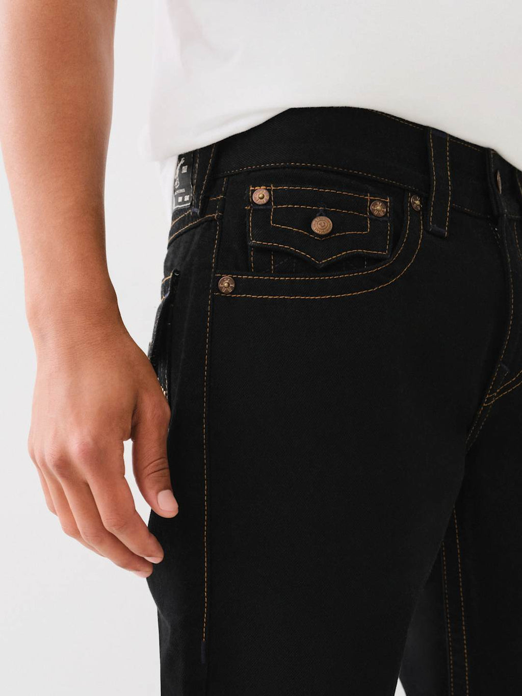 True Religion Ricky Jeans Flap Studded Black Rinse