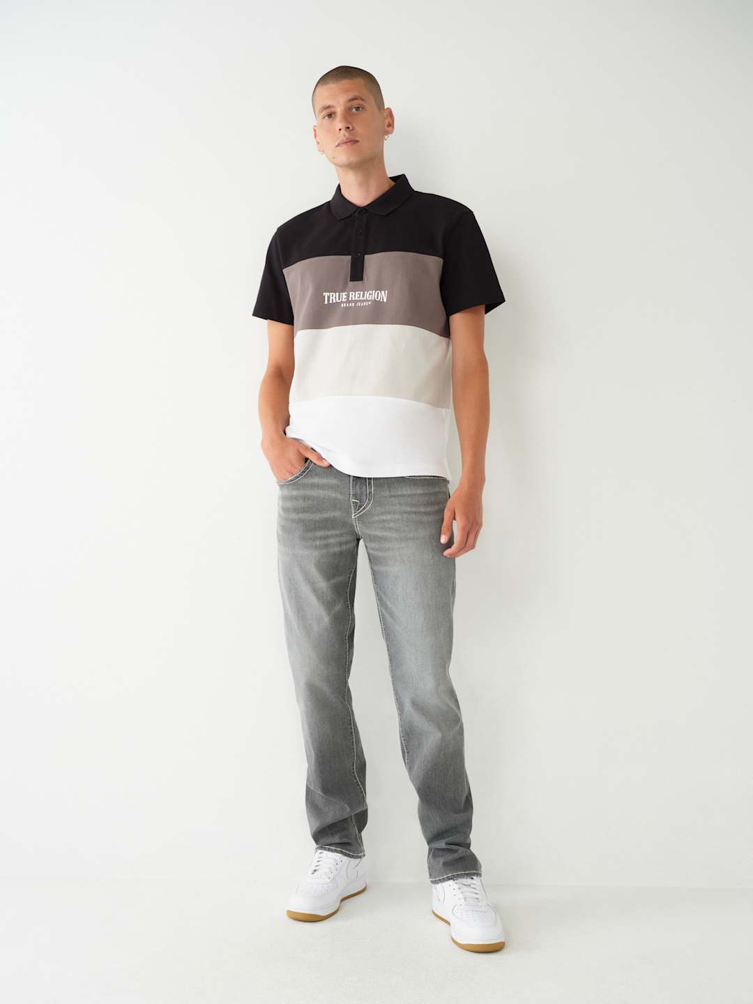 True Religion Ricky Big T Jeans Chalk Grey Wash