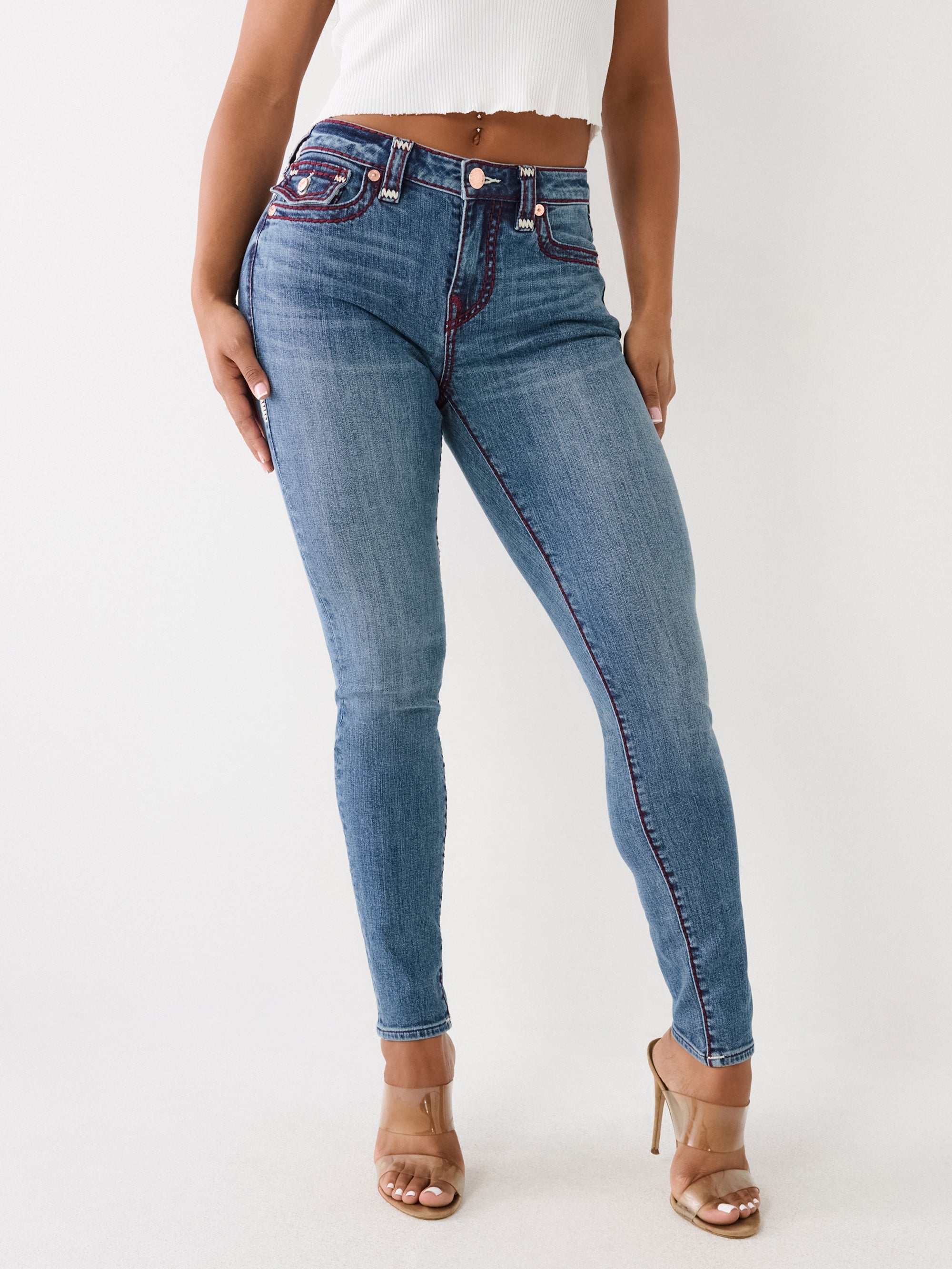 True Religion Jennie Jeans Skinny Flap Marbella