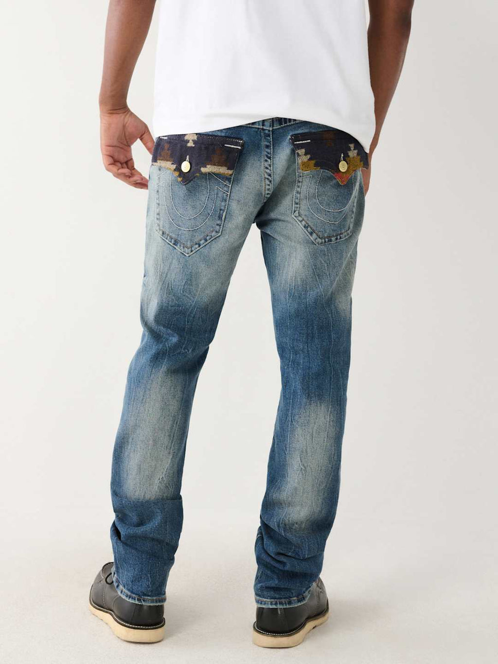 True Religion Ricky Jeans Worn Trophy Rips Medium Wash