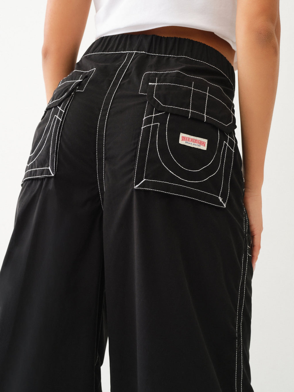 True Religion Parachute Pants Ladies Black