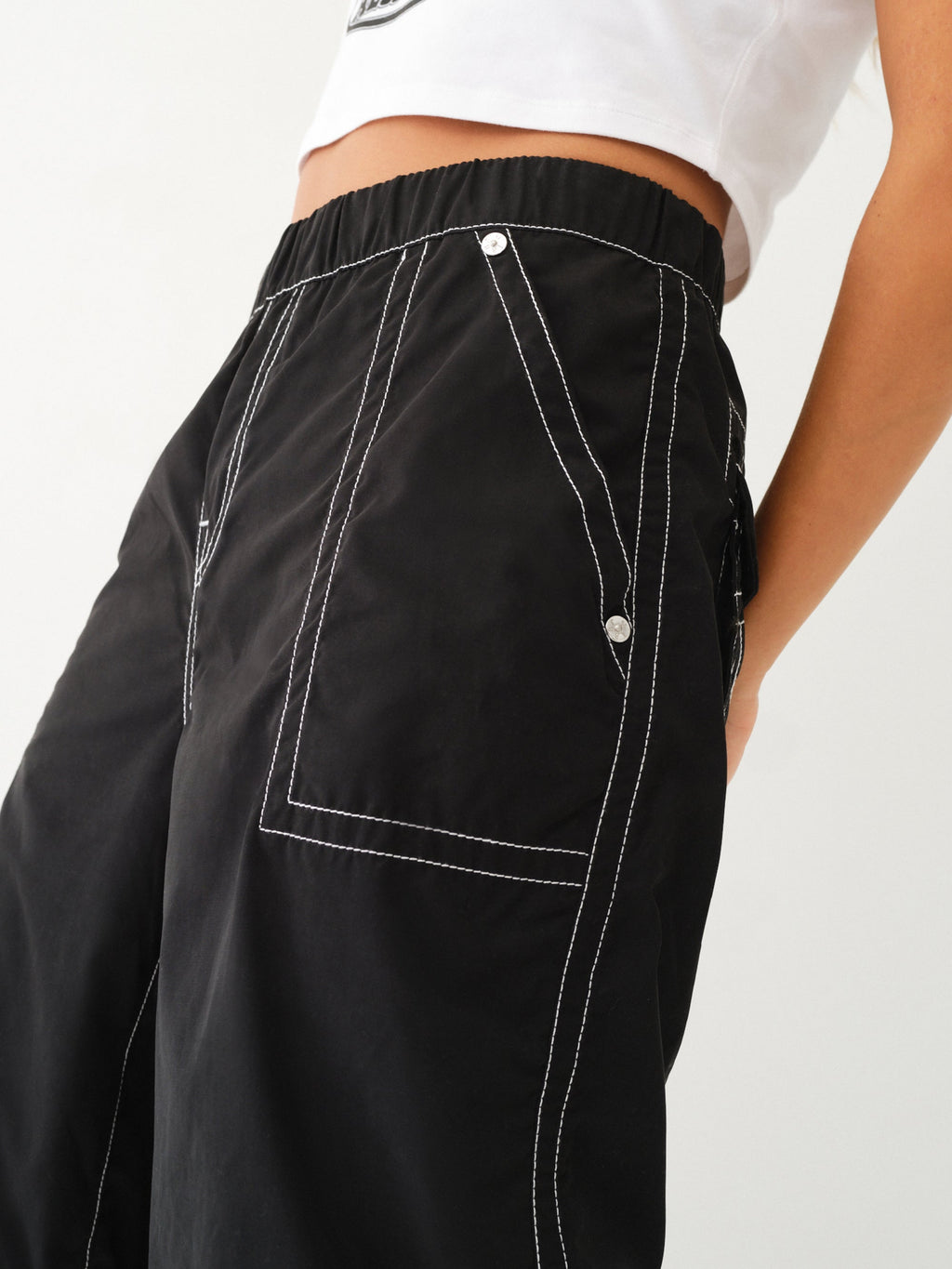 True Religion Parachute Pants Ladies Black