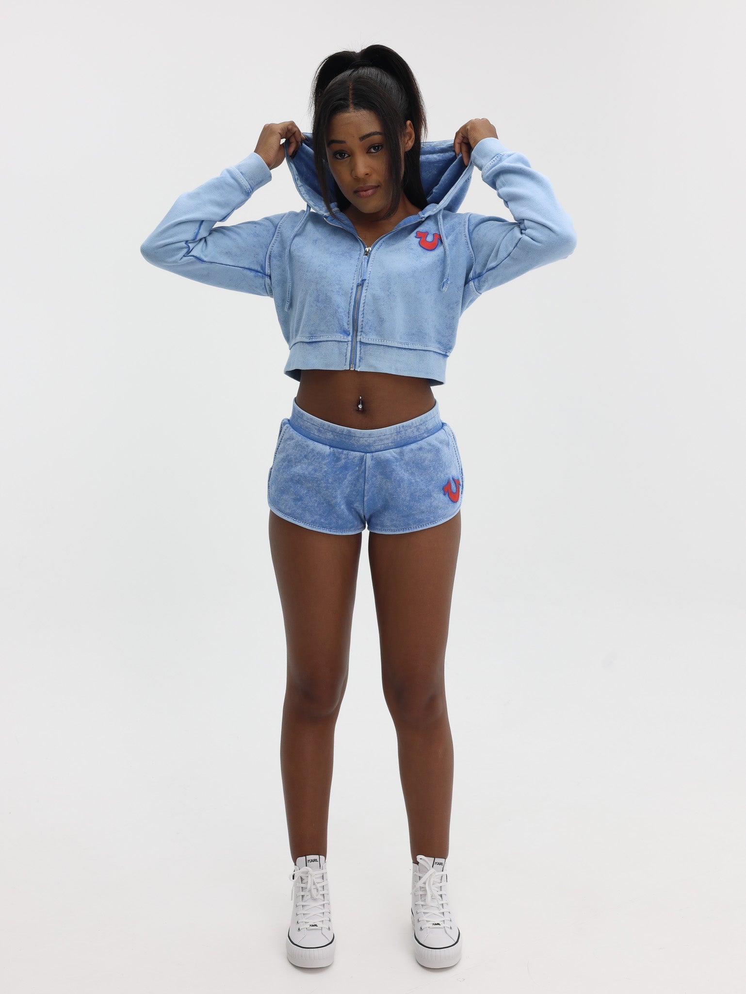 True Religion Wash Shrunken Zip Hoodie Big T Pacific Coast