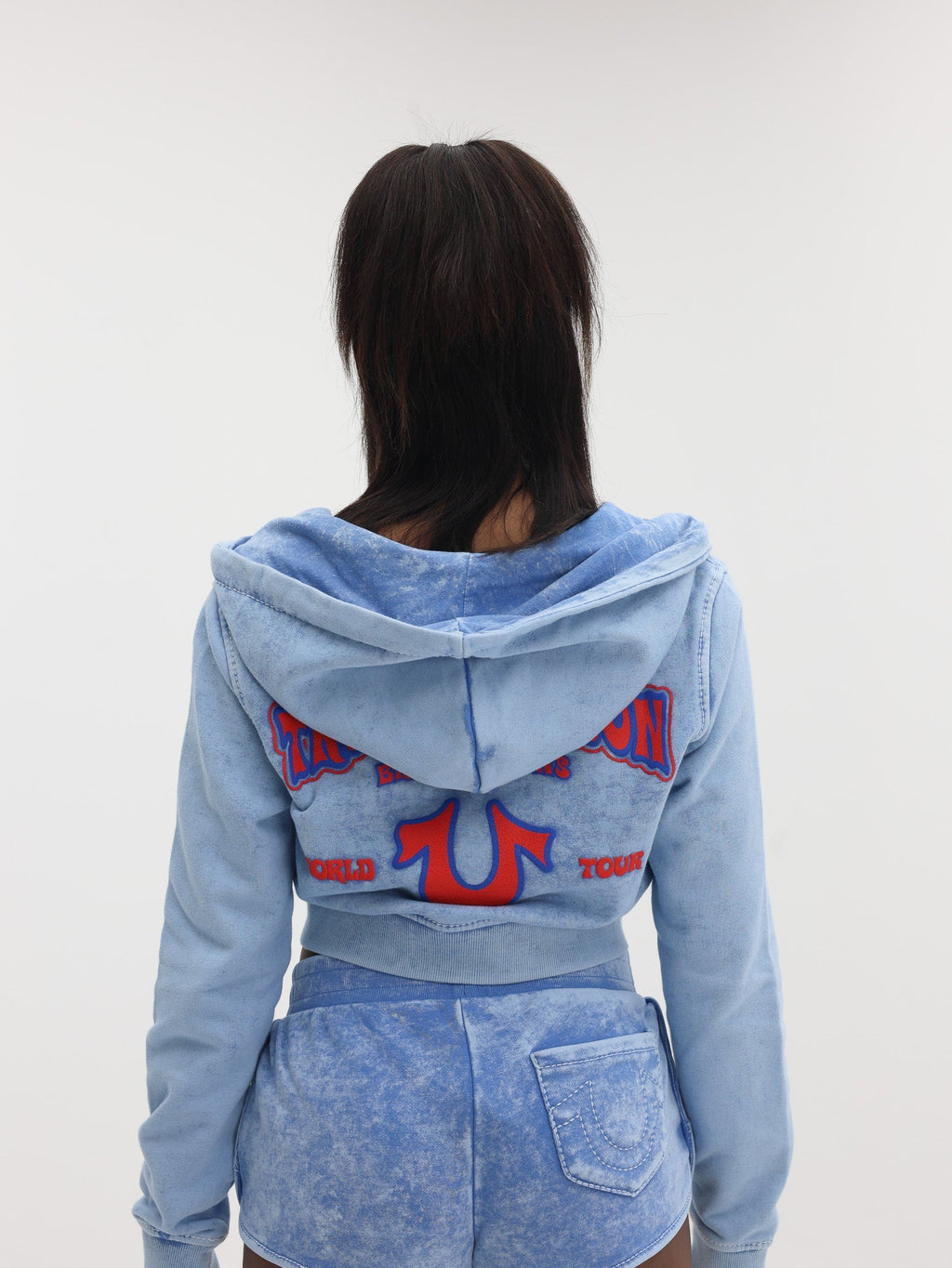 True Religion Wash Shrunken Zip Hoodie Big T Pacific Coast