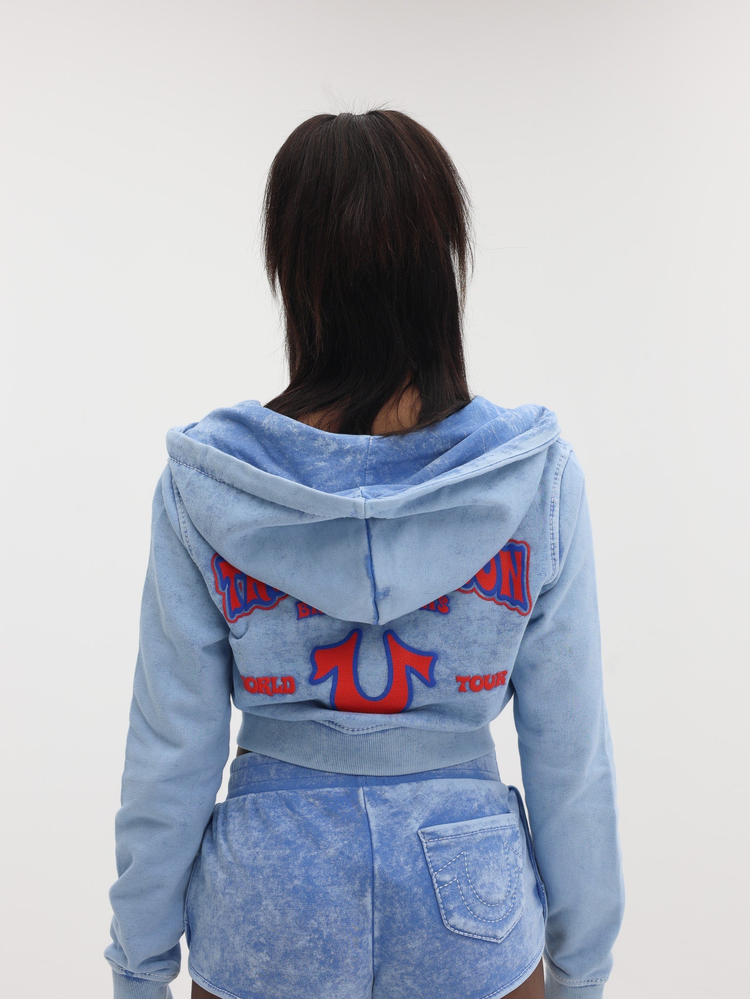 True Religion Wash Shrunken Zip Hoodie Big T Pacific Coast