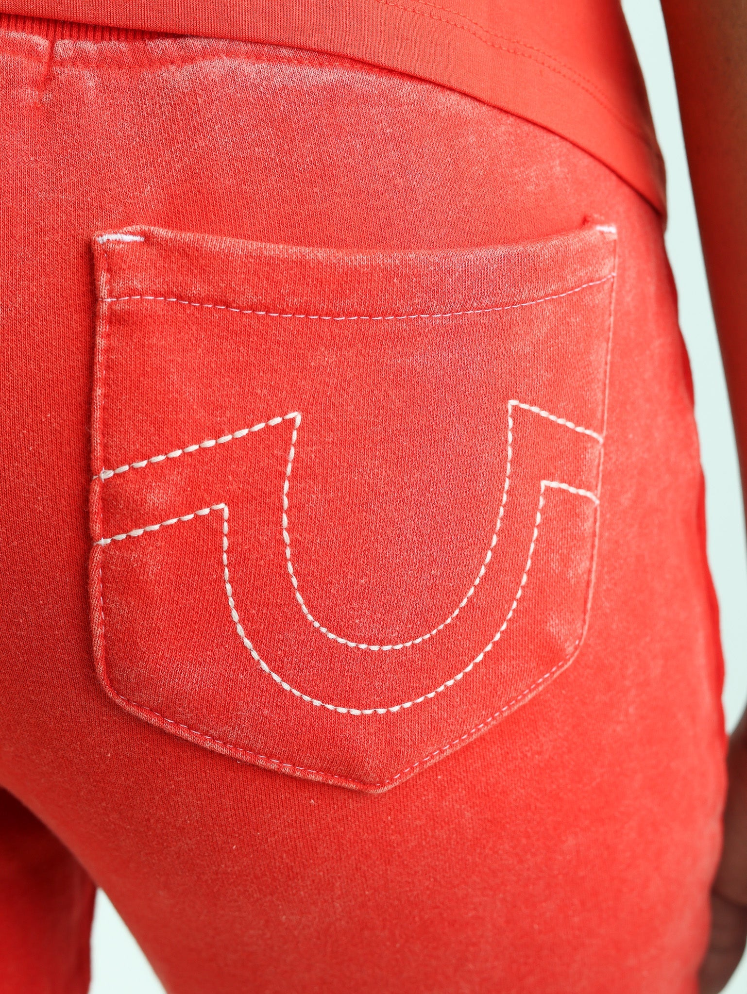 True Religion Washed Lr Paneled Flared Pants Flame Scarlet