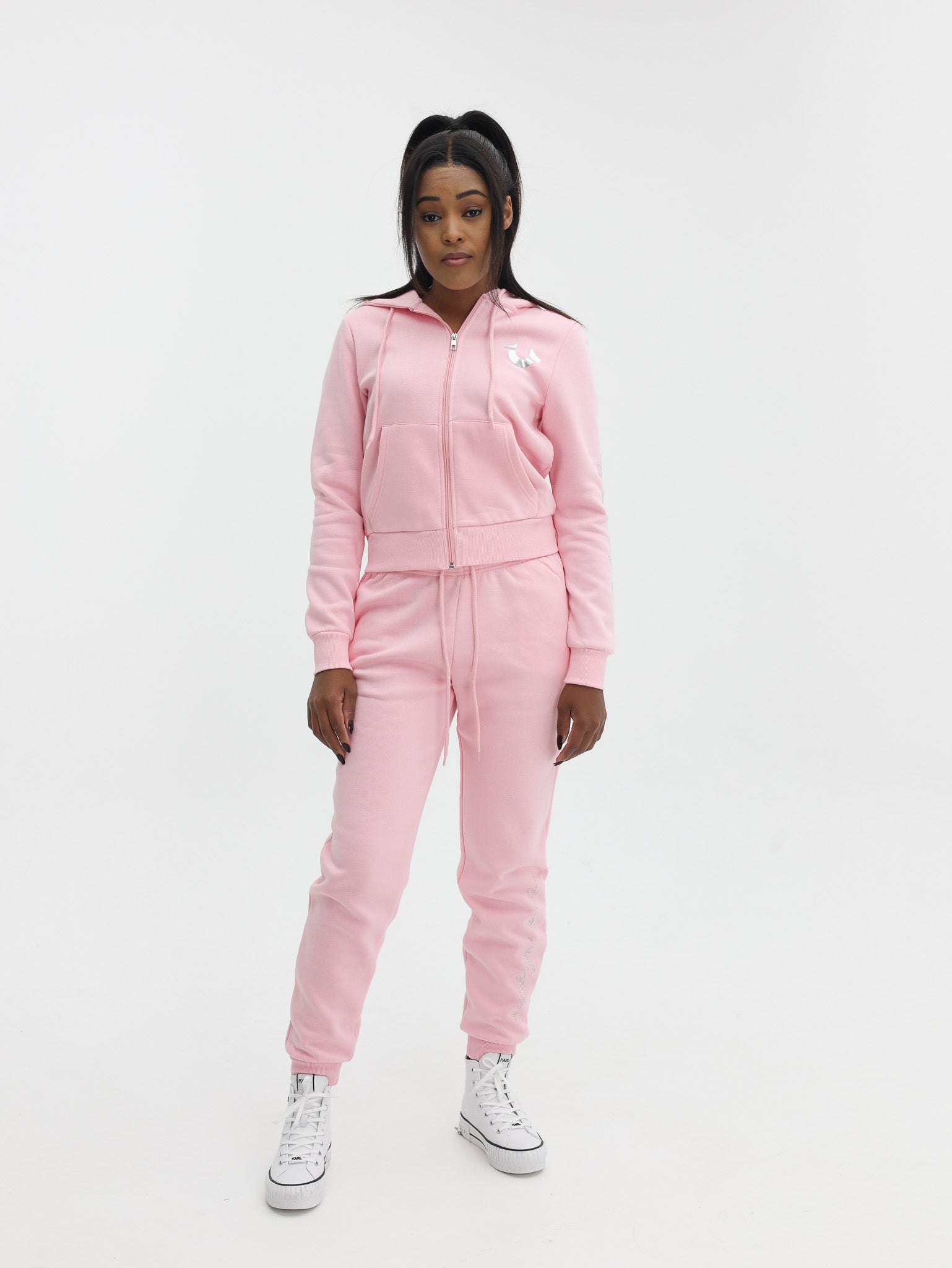 True Religion Hs Script Zip Hoodie Candy Pink