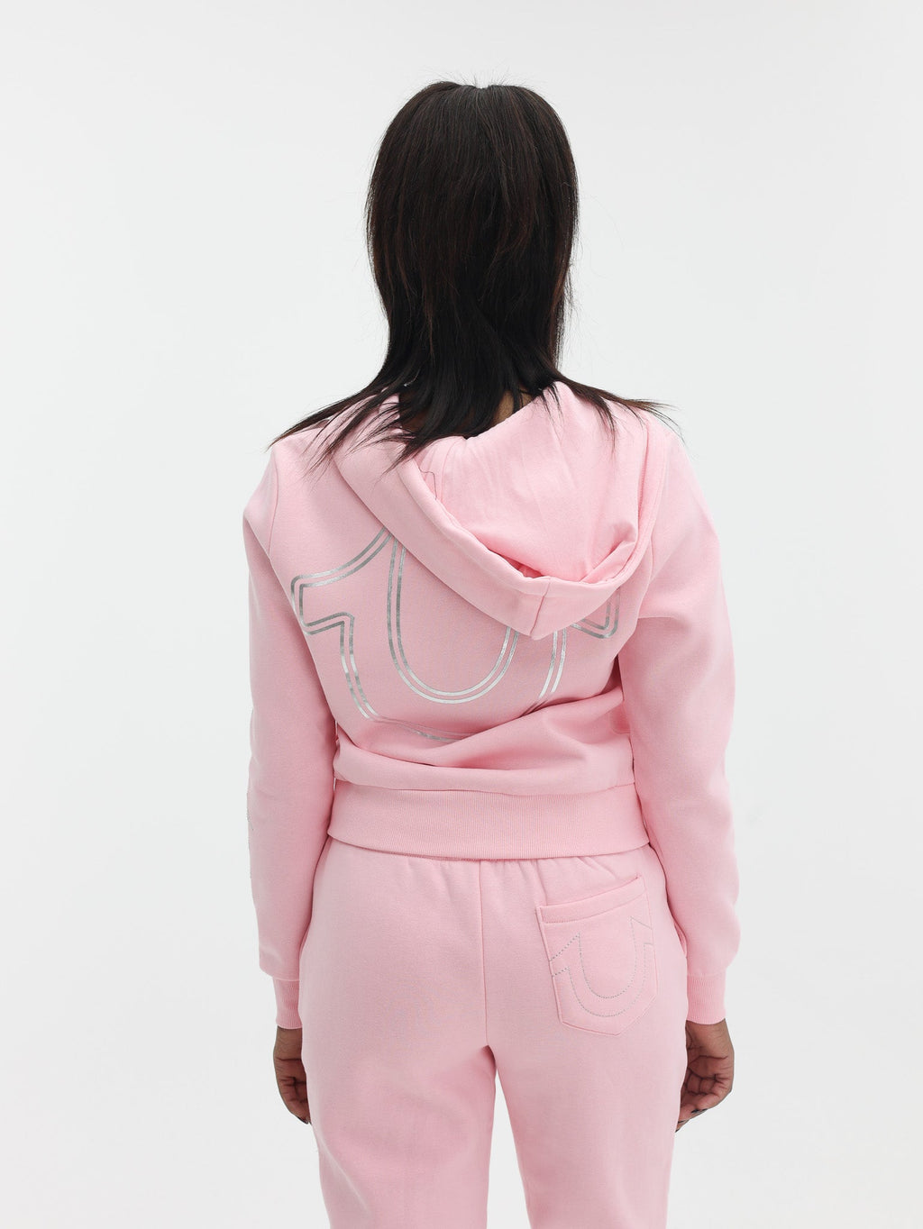 True Religion Hs Script Zip Hoodie Candy Pink