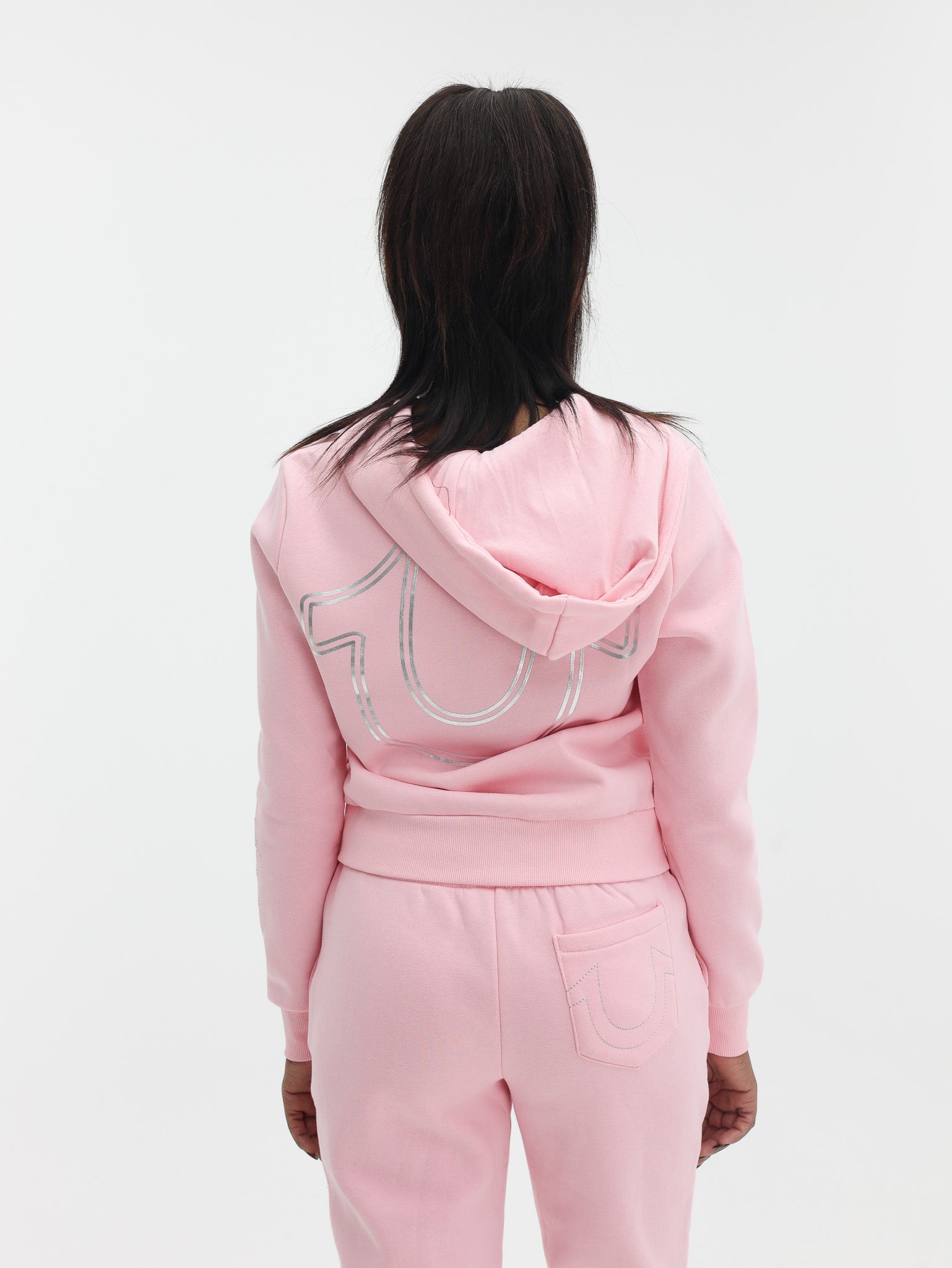 True Religion Hs Script Zip Hoodie Candy Pink