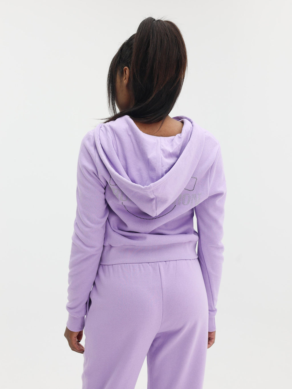 True Religion Arch Hs Glitter Zip Hoodie Lavendula