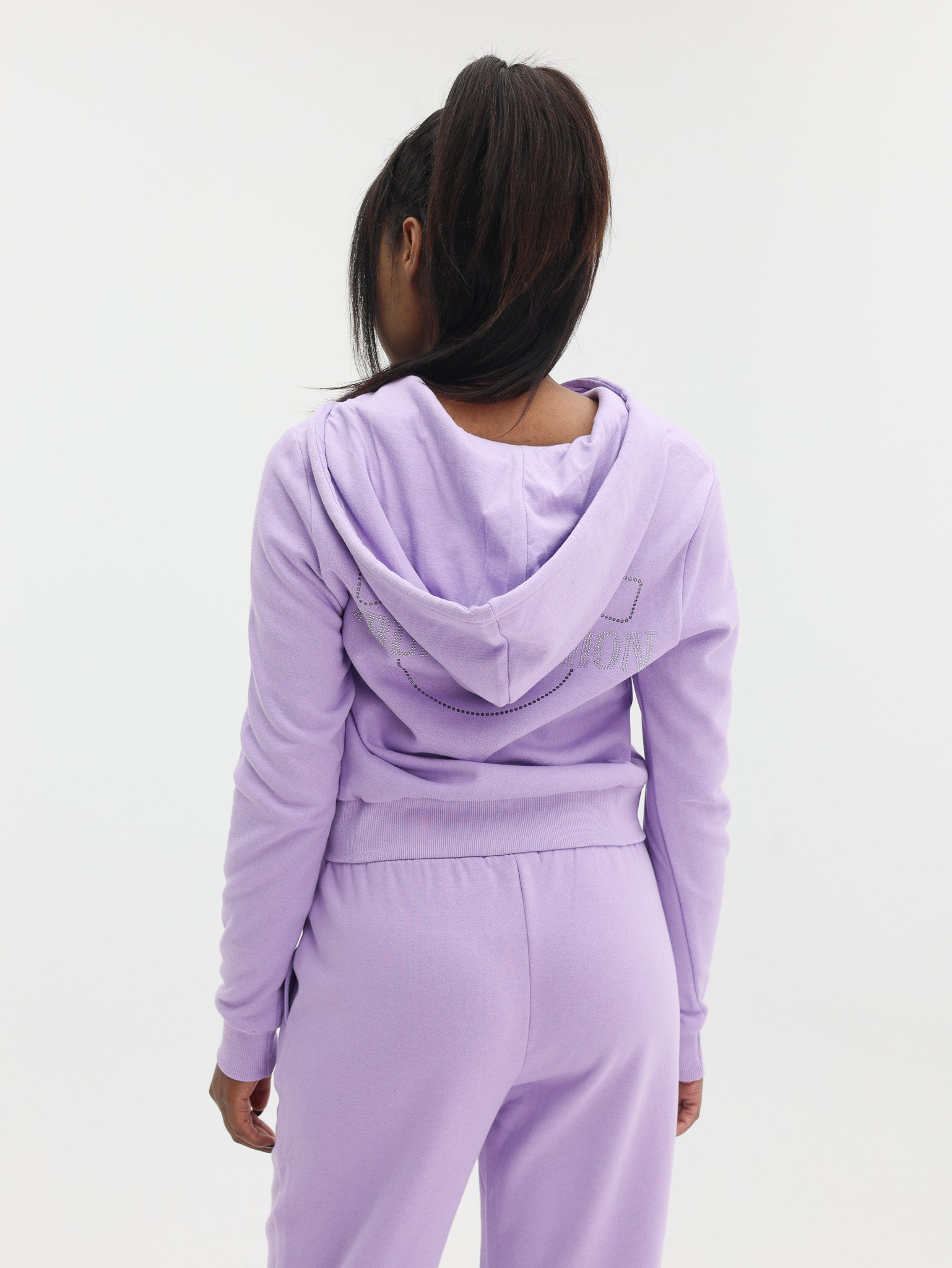 True Religion Arch Hs Glitter Zip Hoodie Lavendula