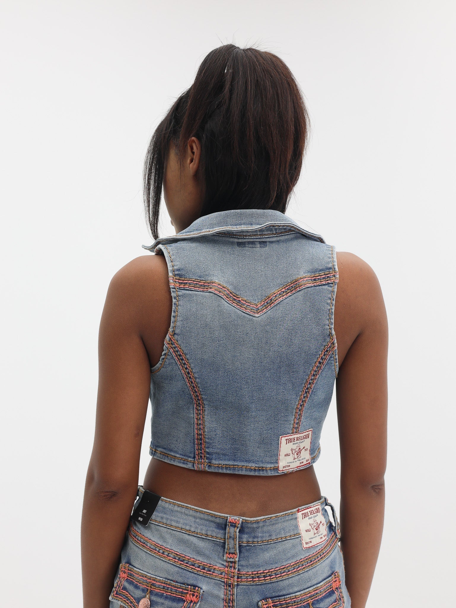 True Religion Denim Vest Super Qt Peak Spot