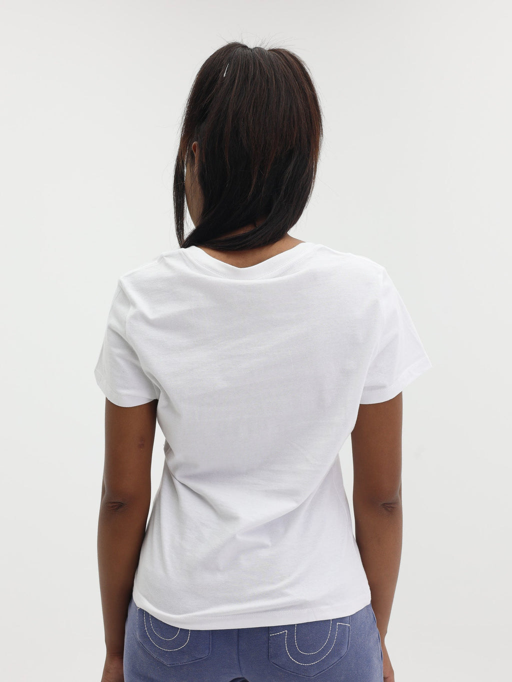 True Religion Vertical Tr V Nk Tee White