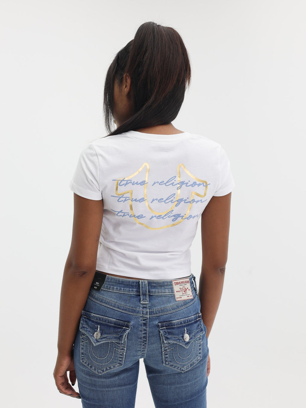 True Religion Diamond Hd Vneck Tee White