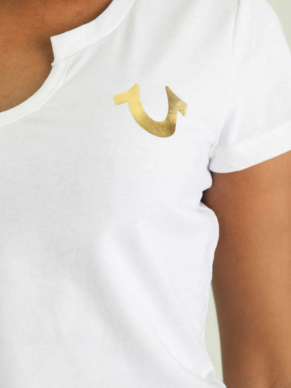 True Religion Diamond Hd Vneck Tee White