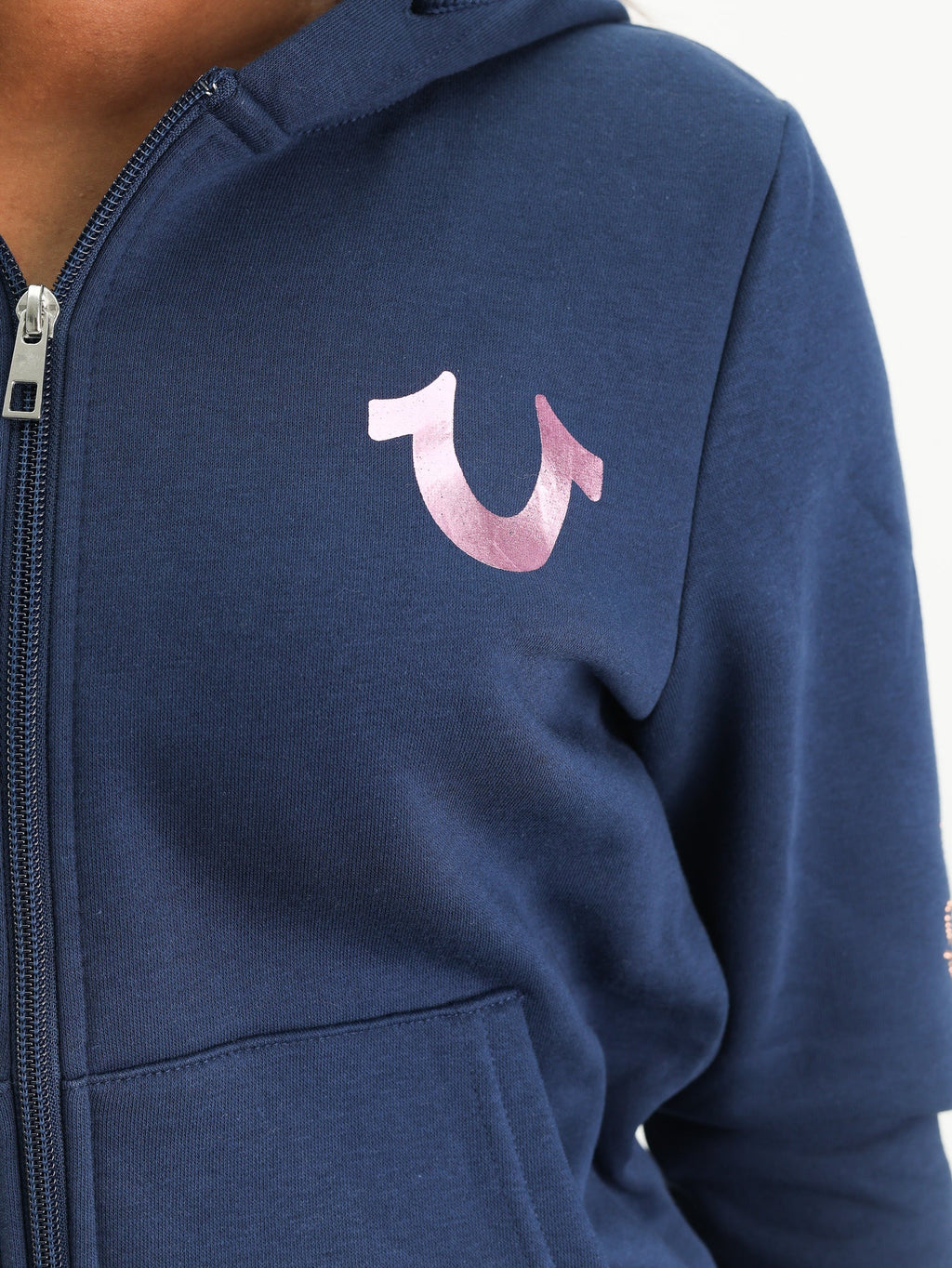 True Religion Hs Script Zip Hoodie Dress Blue