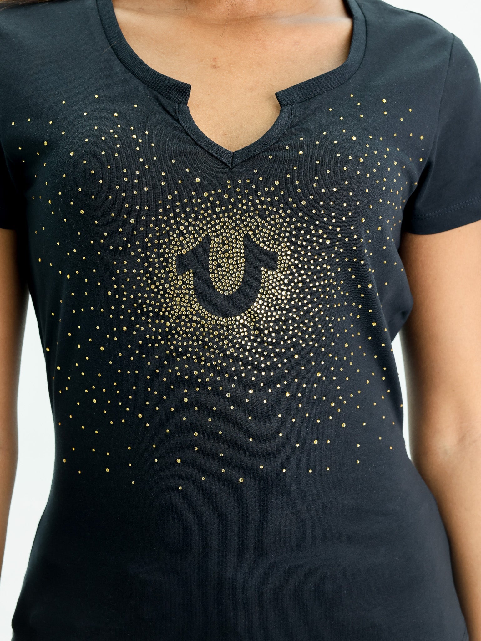 True Religion Crystal Hs Tee Jet Black