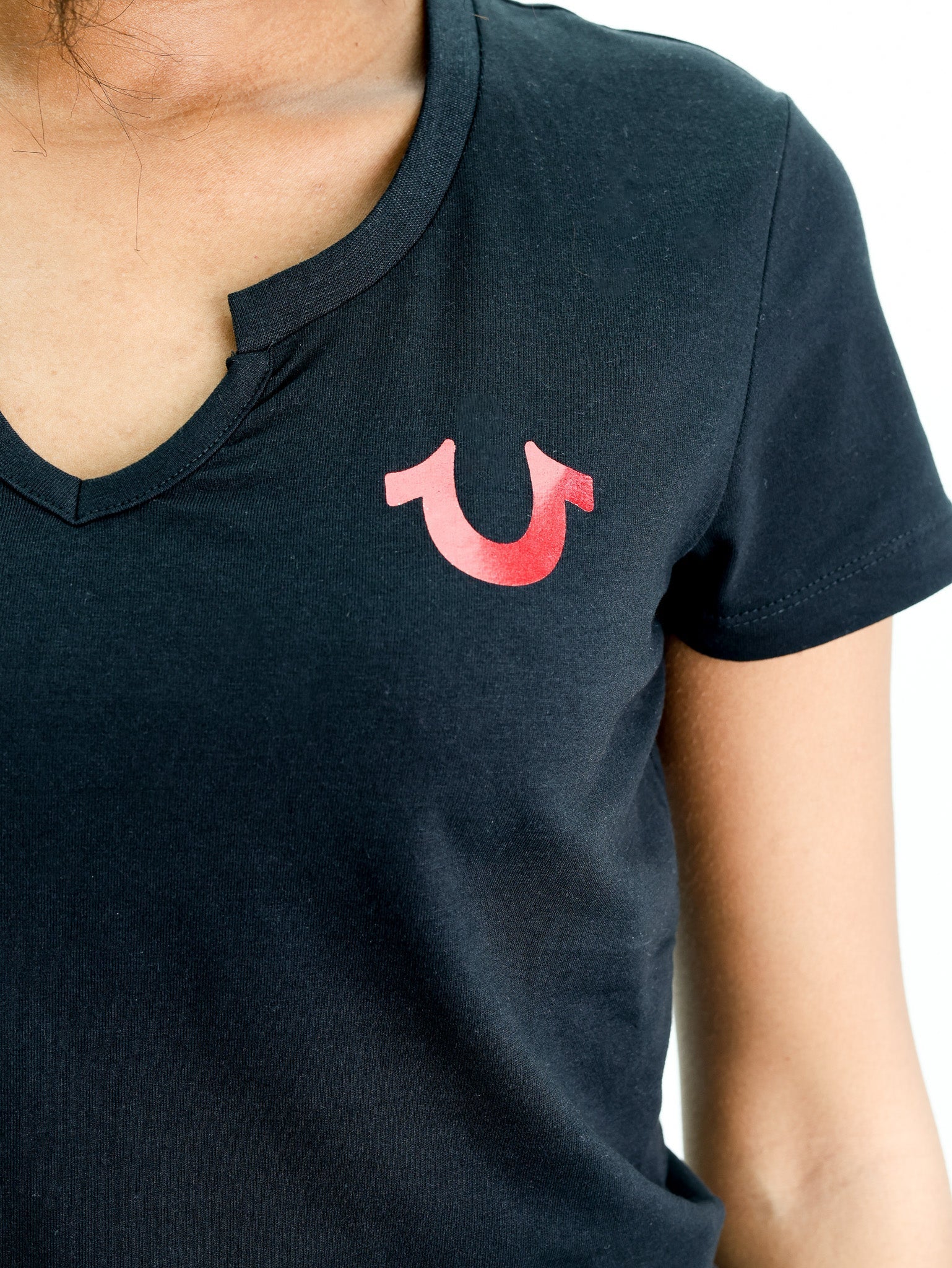 True Religion Tri Script Baby Tee Black